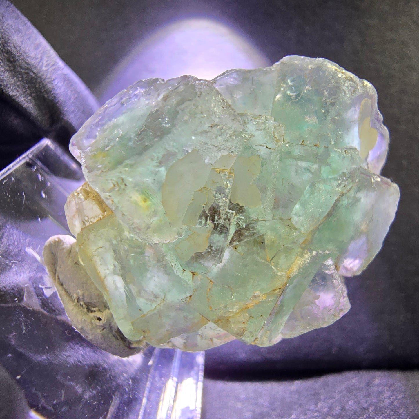Glasklare Phantom Fluorit Würfel Stufe grün 31*26*16mm Okorusu, Namibia Sammlung