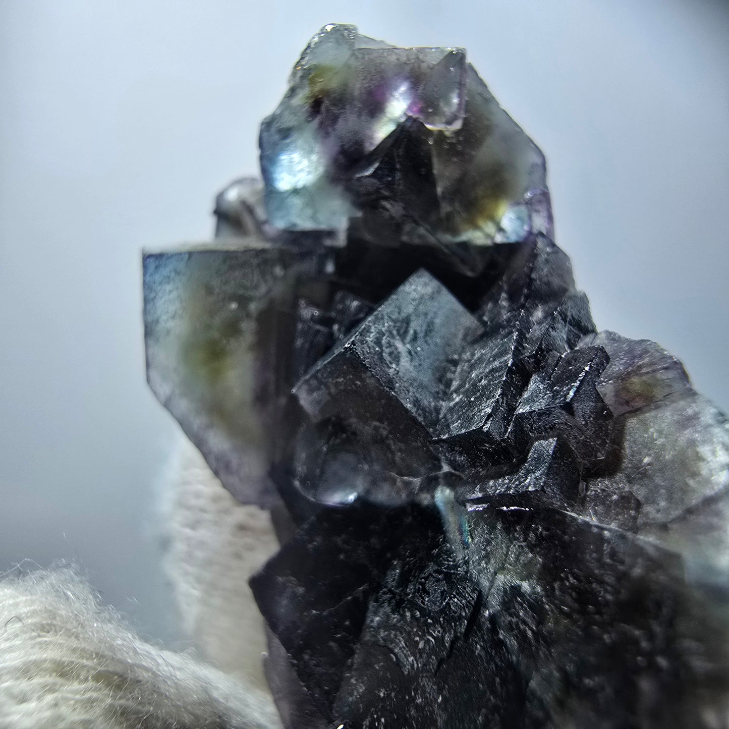 Colorful Phantom Fluorite Cubes, Hyalite, Schorl Tourmaline Erongo, Namibia 41*32*17mm