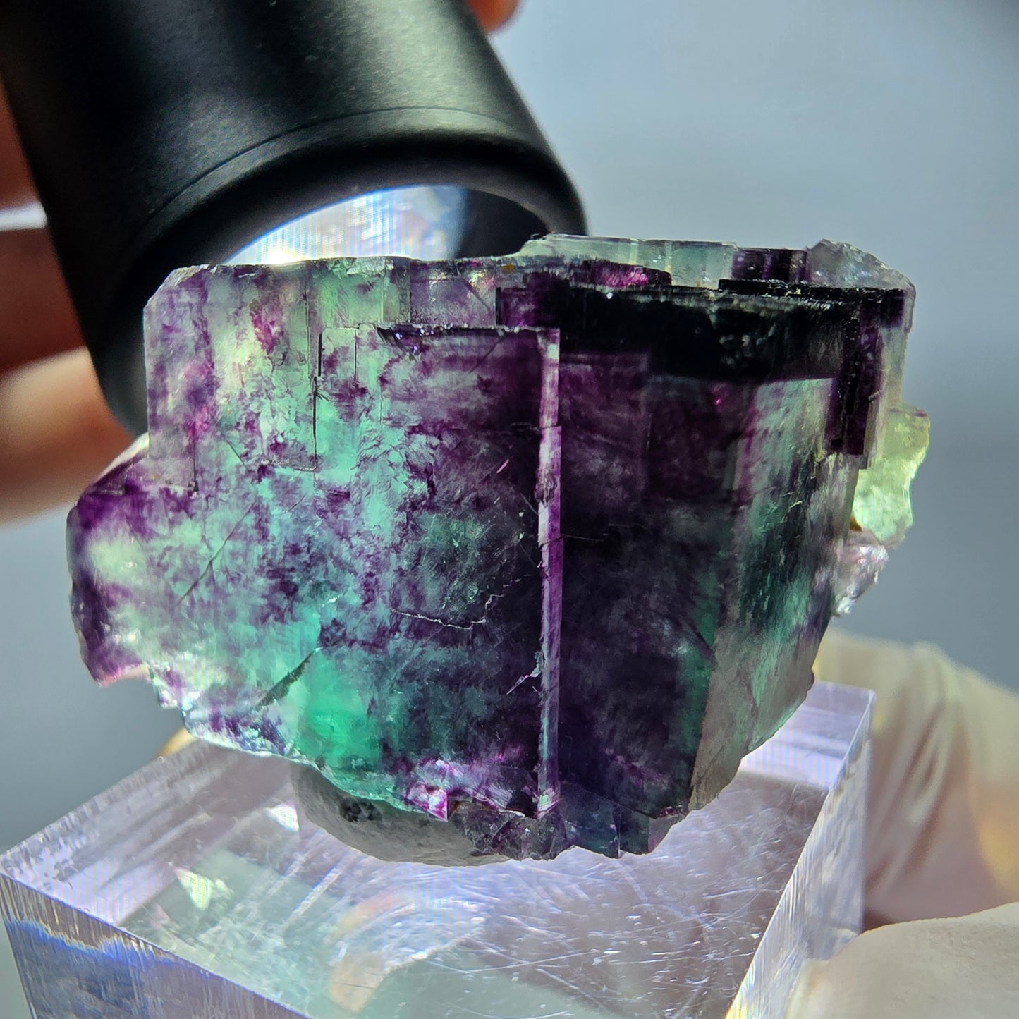 Rare Fluorite Cube Specimen, green purple Okorusu, Namibia 38*23*18mm