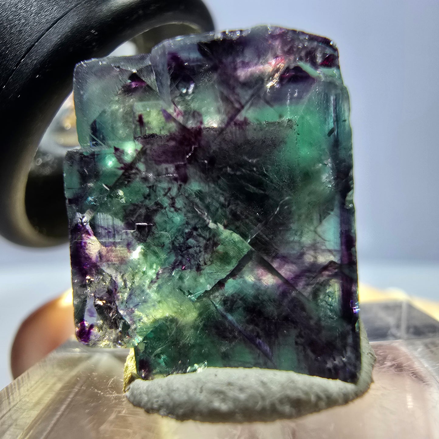 Phantom Fluorit Würfel parkettiert, grün lila Okorusu, Namibia 18*15*15mm