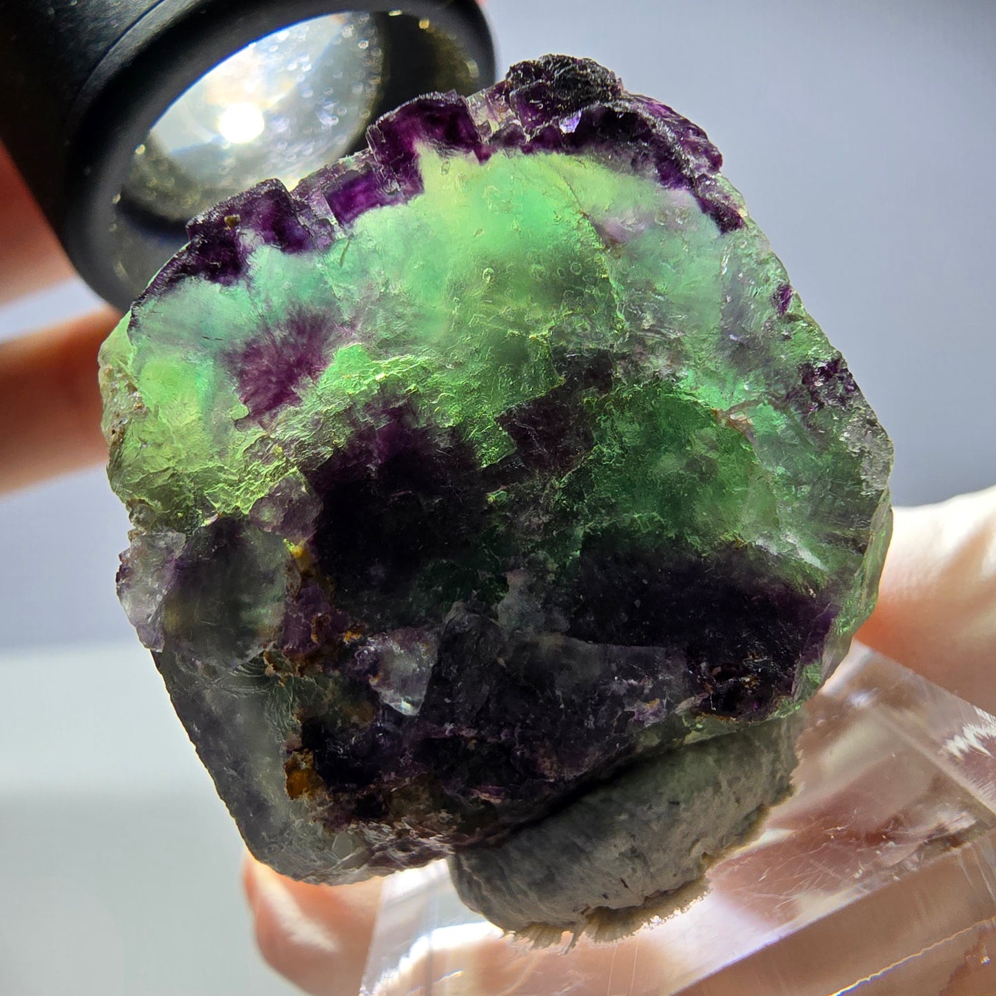 Spécimen de cube de fluorite fantôme, parqueté, zonal Okorusu, Namibie 31*29*24mm