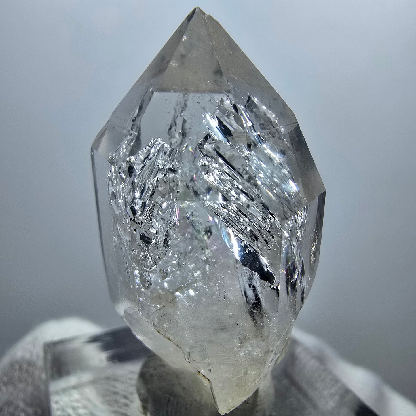 Enhydro Phantom Smoky Quartz Scepter, 1x Bubble Goboboseb, Namibia 35*20*15mm