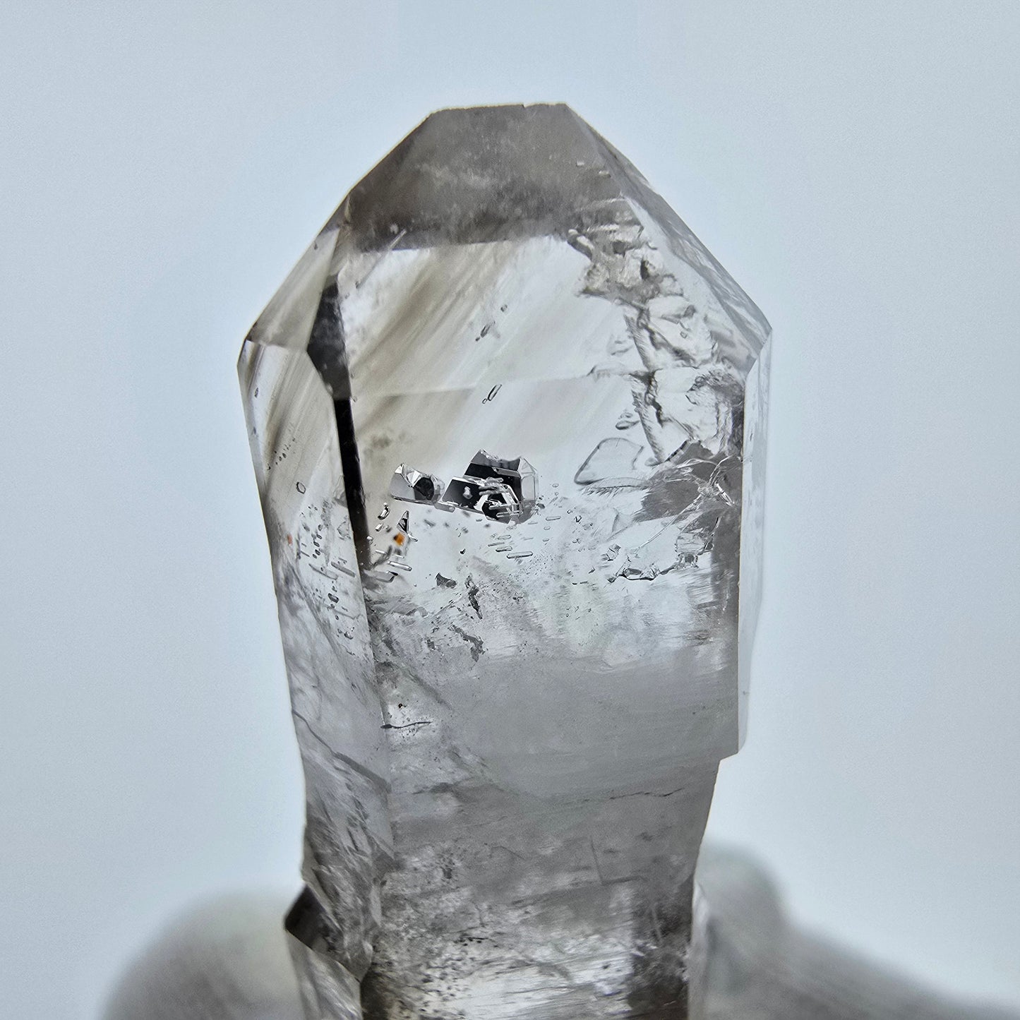 Klarer Phantom Rauchquarz DT Zepter Kristall Goboboseb, Namibia 46*16*9mm