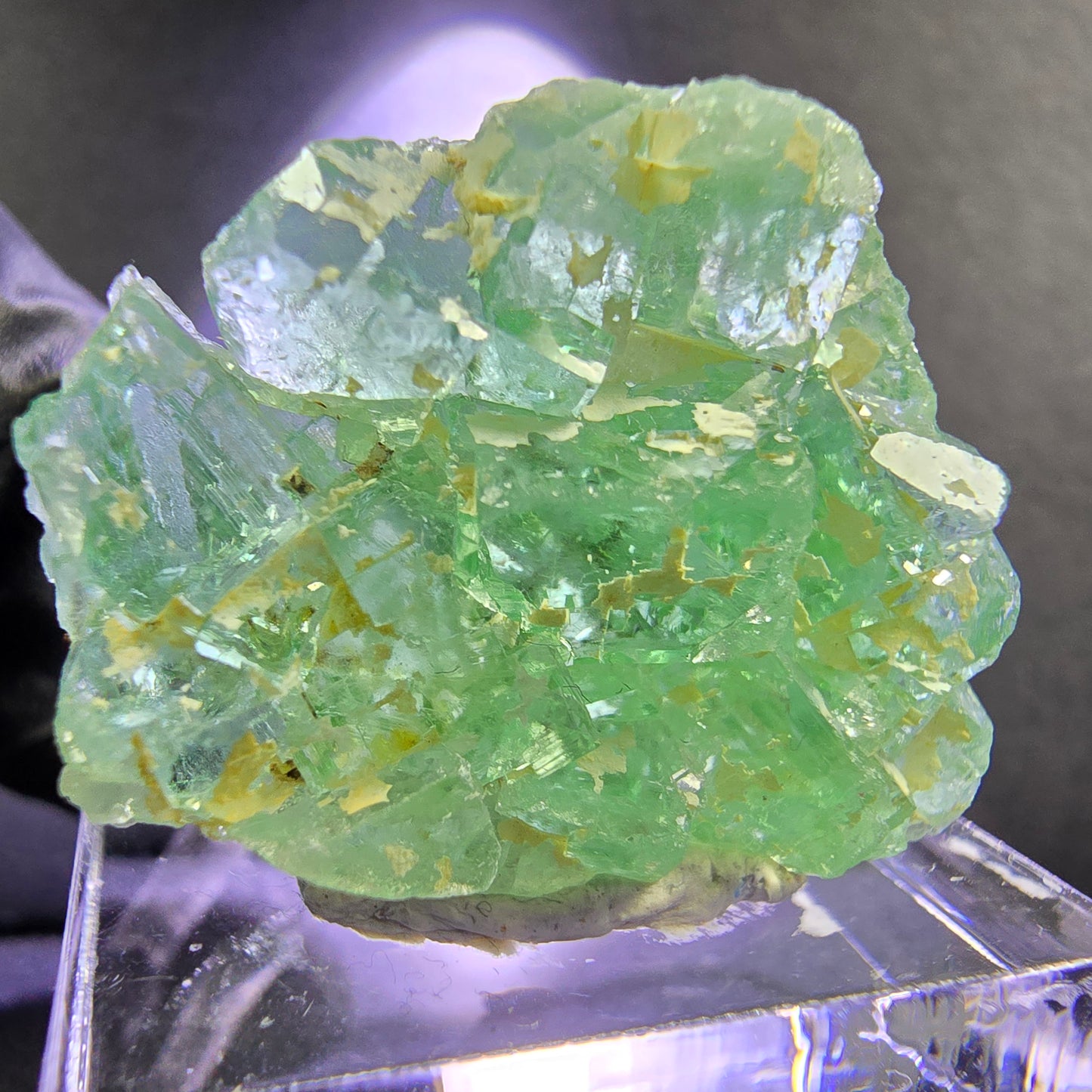 Klare Phantom Fluorit Würfel Stufe grün 27*22*9mm Okorusu, Namibia Sammlung