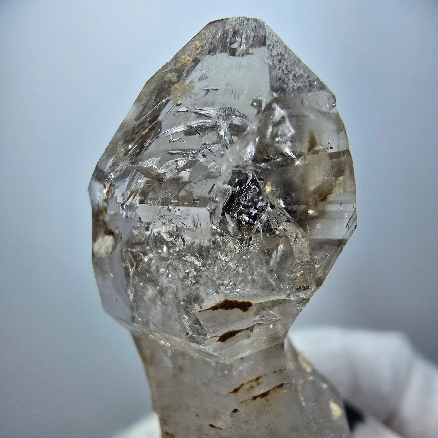 Enhydro Phantom Smoky Quartz DT Scepter, 1x Bubble Goboboseb, Namibia 44*19*14mm