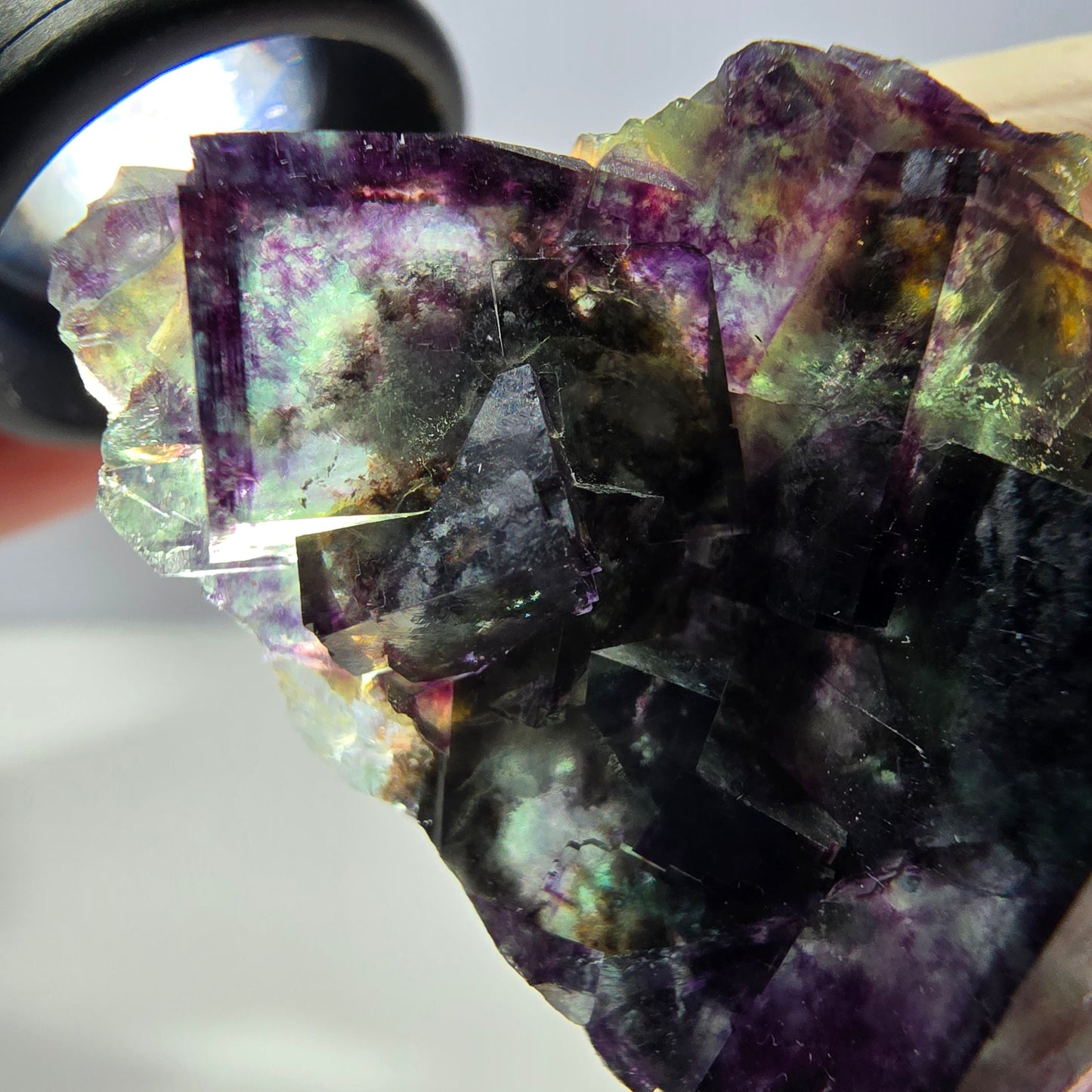 Phantom Fluorit Würfel Stufe, parkettiert grün lila Okorusu, Namibia 39*33*19mm