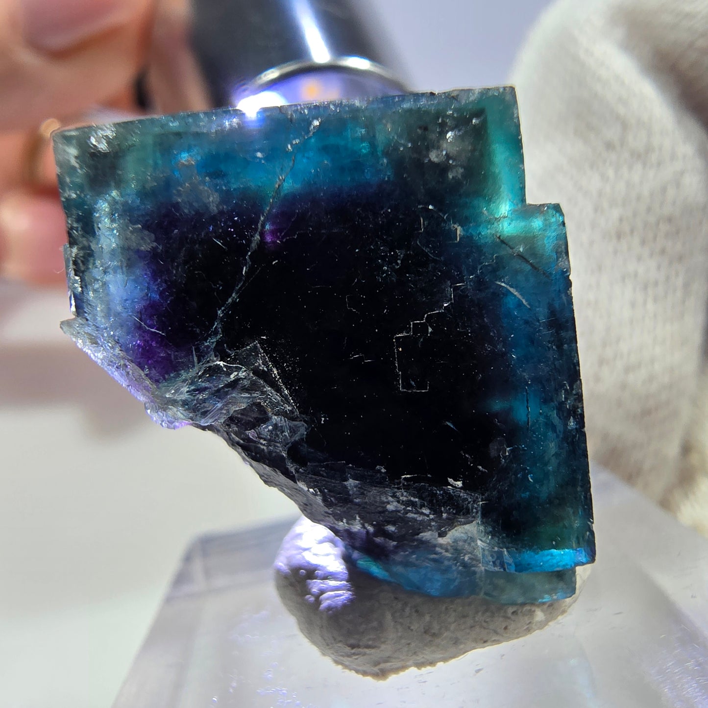 Phantom Fluorite Cube Specimen, Zonal - New Find! Okorusu, Namibia 28*18*18mm
