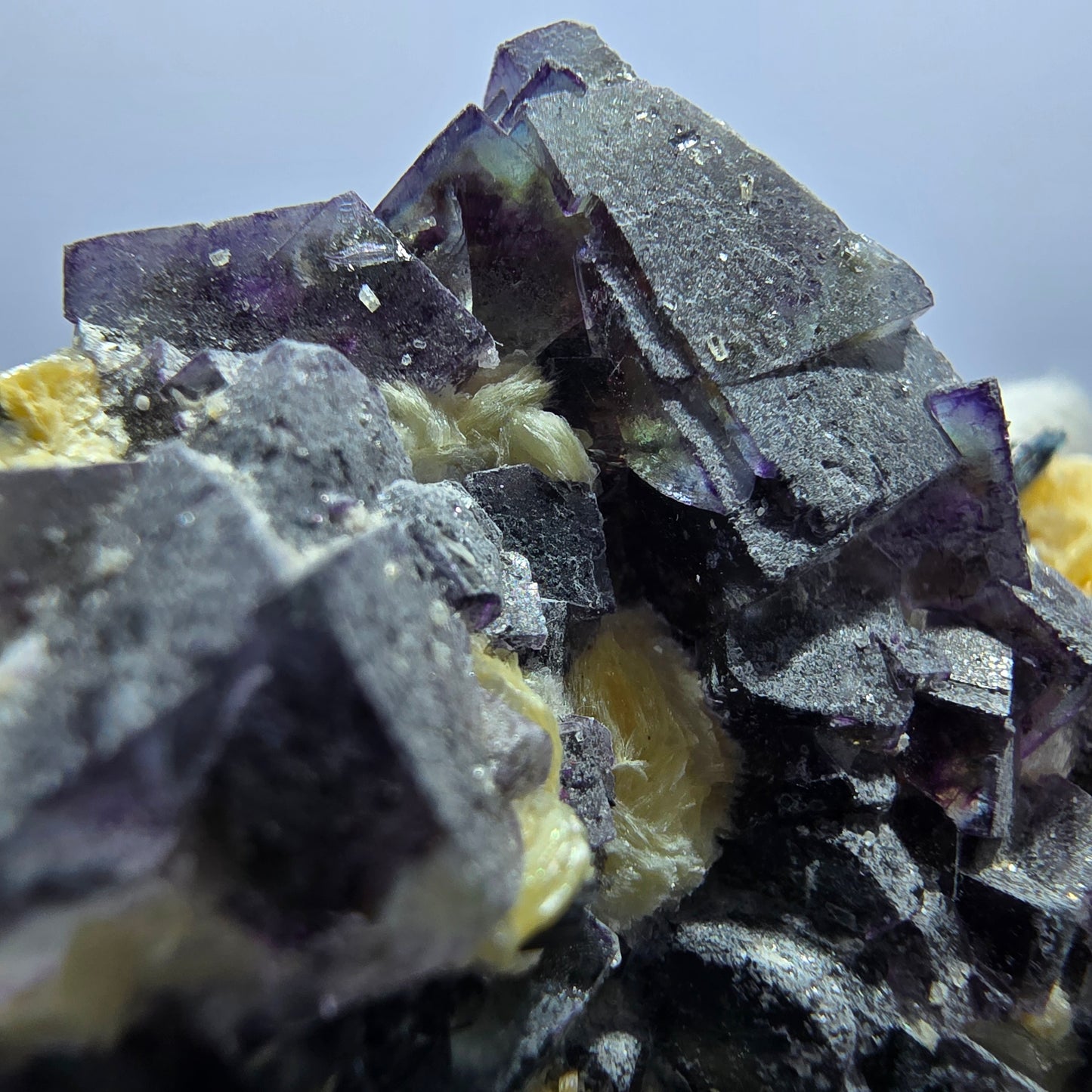 Colorful Phantom Fluorite Cubes Schorl Tourmaline Muscovite Erongo, Namibia 60*45*31mm