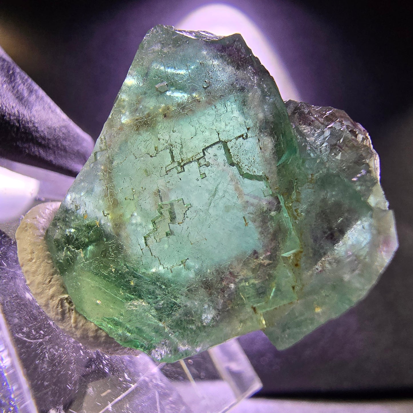 Seltener Phantom Fluorit Würfel grün lila 29*26*11mm Okorusu, Namibia Sammlung