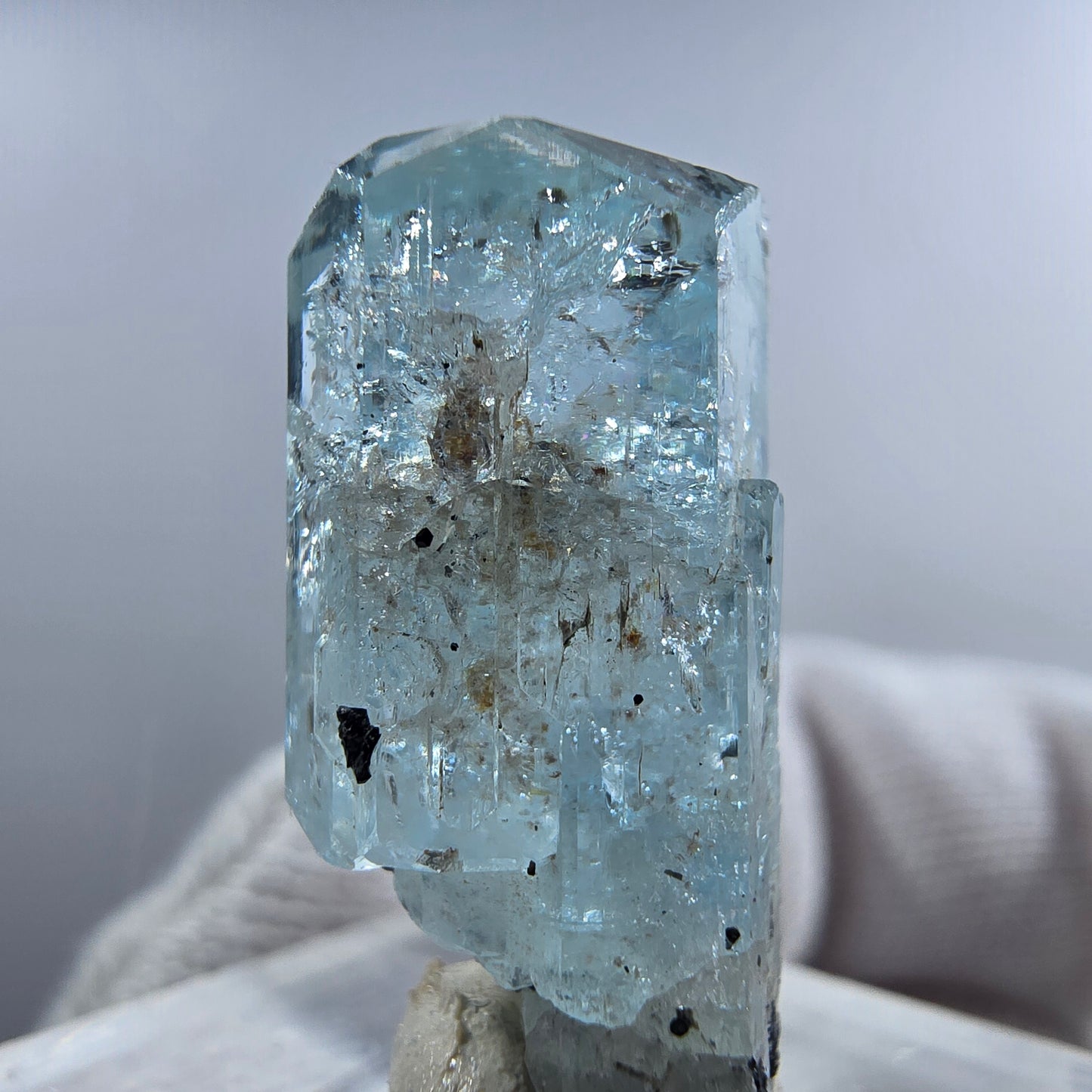 Aigue-marine Setlene, spécimen de tourmaline Schorl, Erongo, Namibie, 23 x 11 x 9 mm