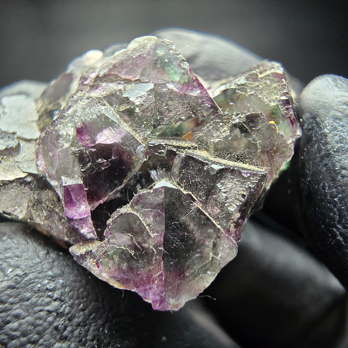 Phantom Fluorit Würfel Stufe grün lila Okorusu, Namibia 30*21*12mm Sammlung