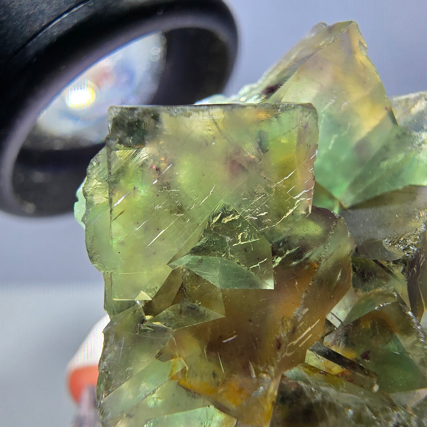 Phantom Fluorit Würfel Stufe, grün lila Okorusu, Namibia 31*24*11mm