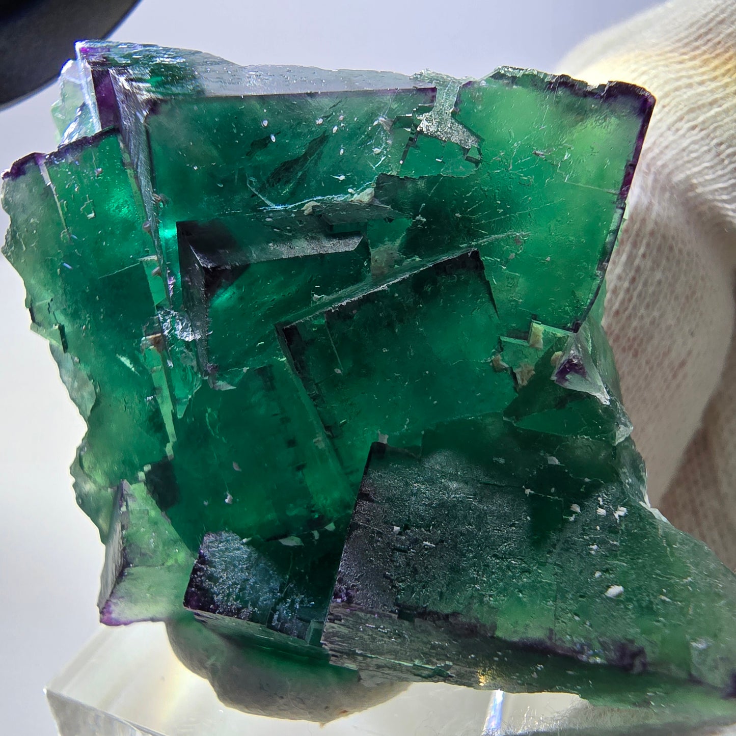 Phantom Fluorit Würfel Stufe parkettiert zonal Okorusu, Namibia 58*47*24mm