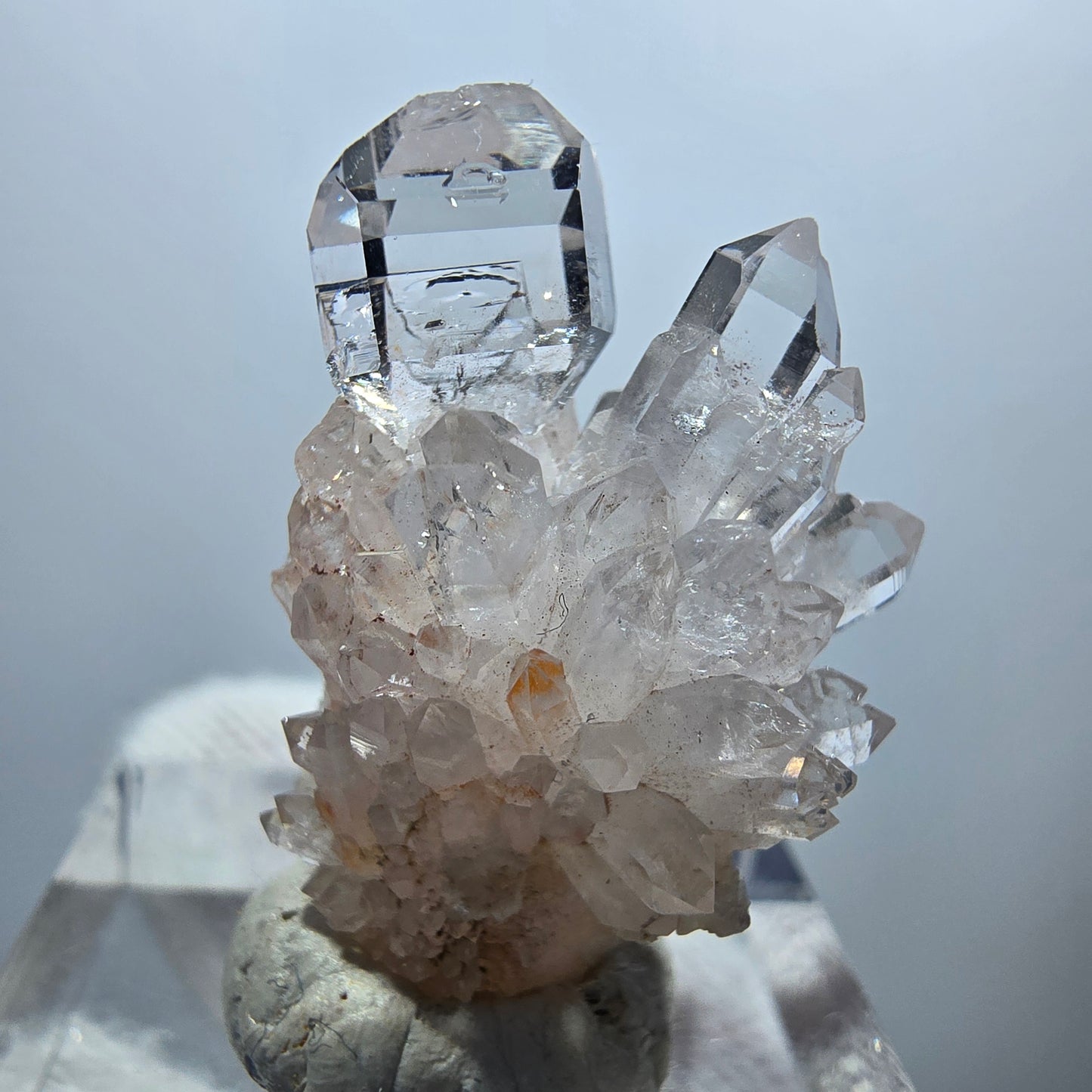 Amas de quartz fumé fantôme transparent, Goboboseb, Namibie, 26 x 19 x 13 mm