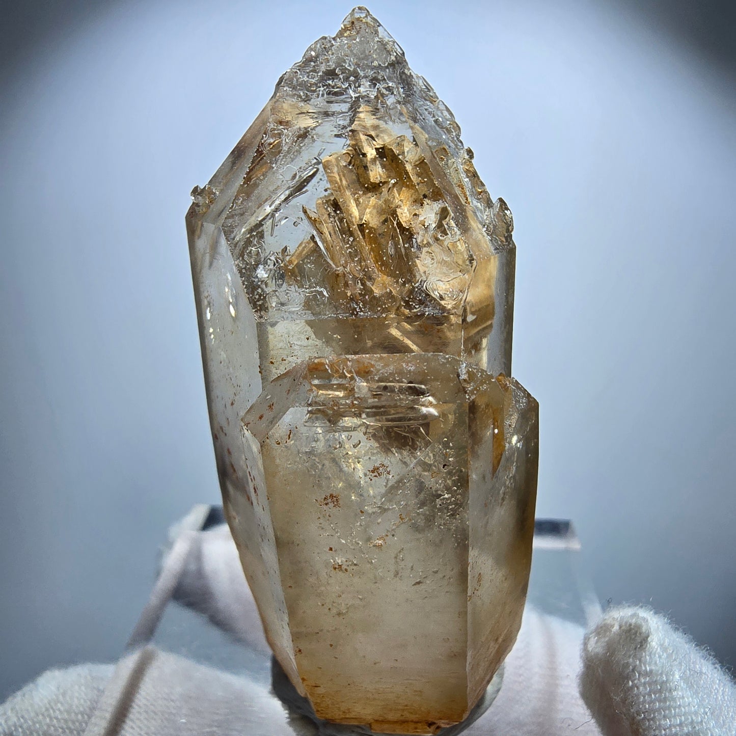 Klare Phantom Rauchquarz Fenster Zepter Spitze Goboboseb, Namibia 57*30*22mm