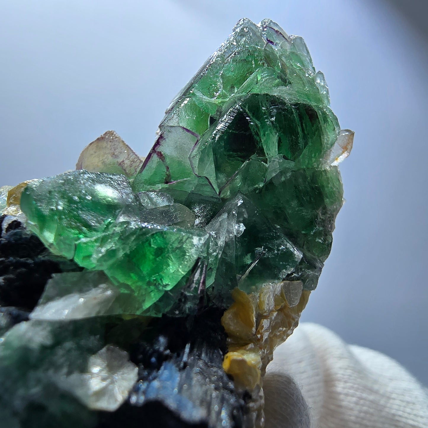 Phantom Fluorit, Rauchquarz, Muskovit, Schörl Turmalin Erongo Namibia 62*34*23mm
