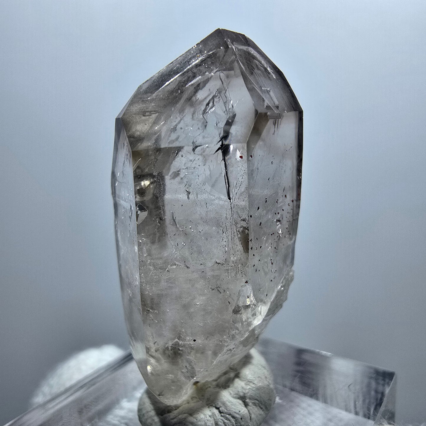Enhydro Phantom Smoky Quartz Scepter, 1x Bubble Goboboseb, Namibia 36*17*16mm