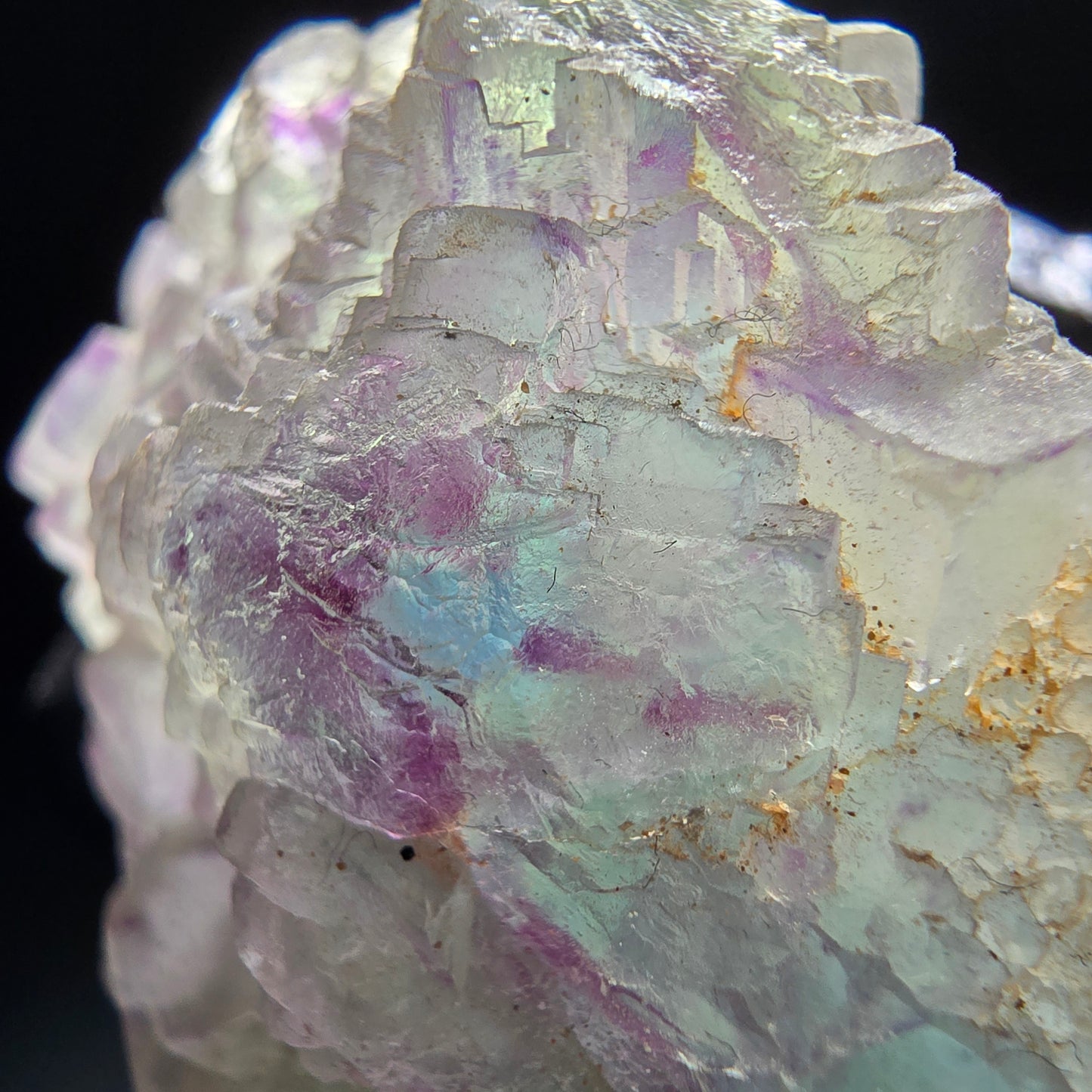 Zonare Phantom Fluorite étape violet vert bleu, étape Omehane, Namibie 54*39*26mm