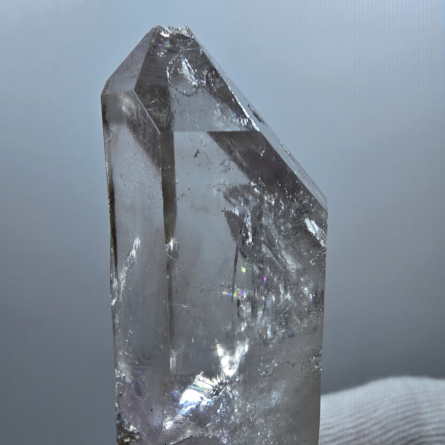 Sceptre fantôme squelette en améthyste DT, calcite Valentine Pocket Goboboseb Namibie 75 x 26 x 20 mm