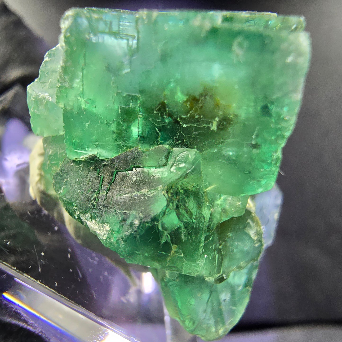 Seltene Phantom Fluorit Würfel Stufe grün 26*20*20mm Okorusu, Namibia Sammlung