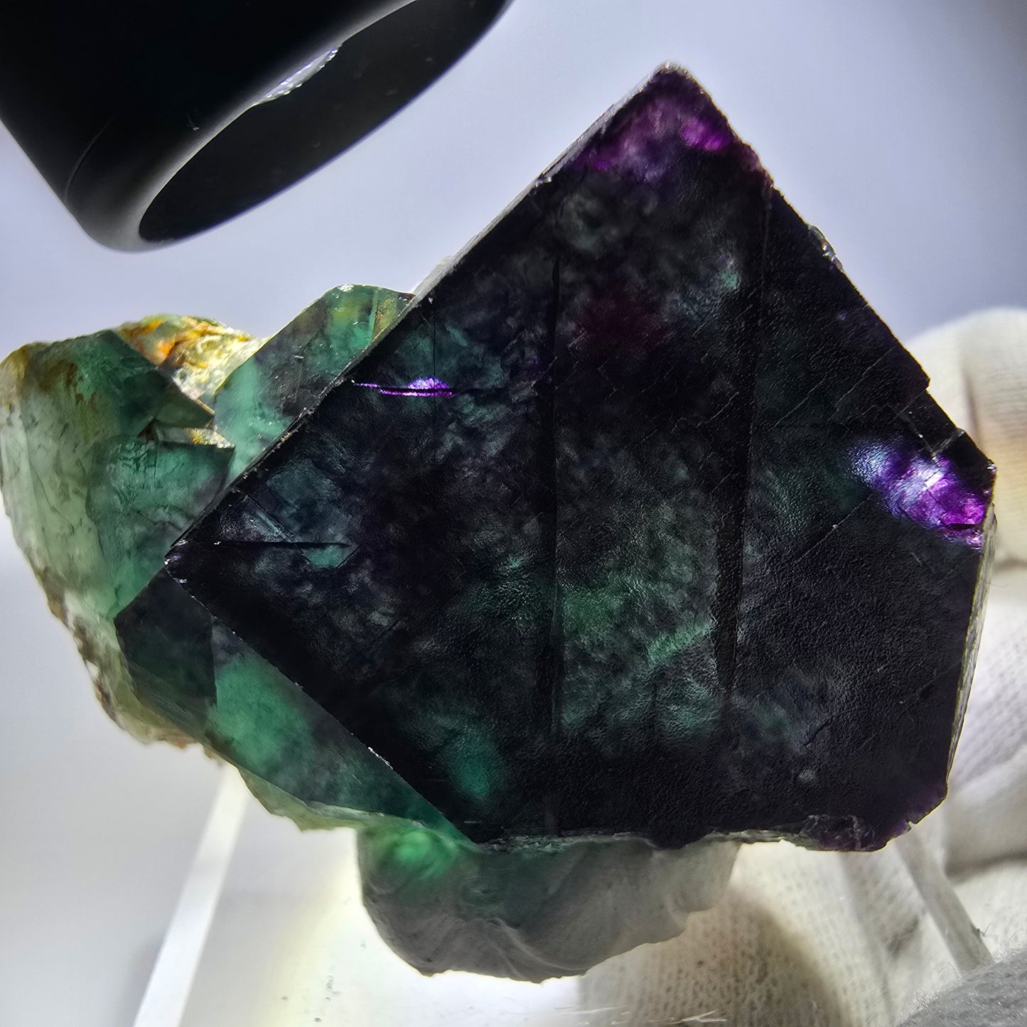 Phantom Fluorit Würfel Stufe, parkettiert grün lila Okorusu, Namibia 59*45*25mm