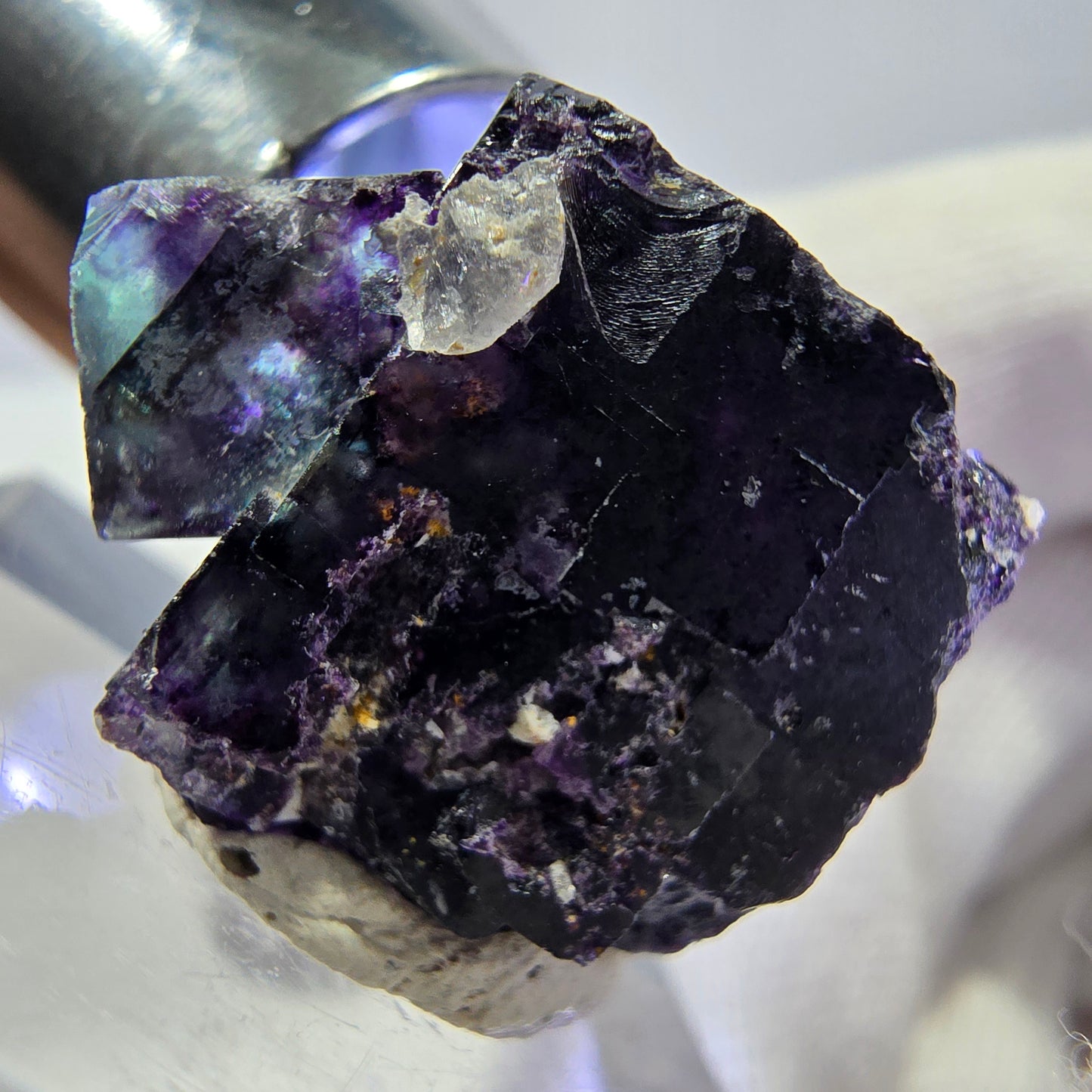 Spécimen de cube de fluorite fantôme zonal, vert violet Okorusu, Namibie 22*21*19mm