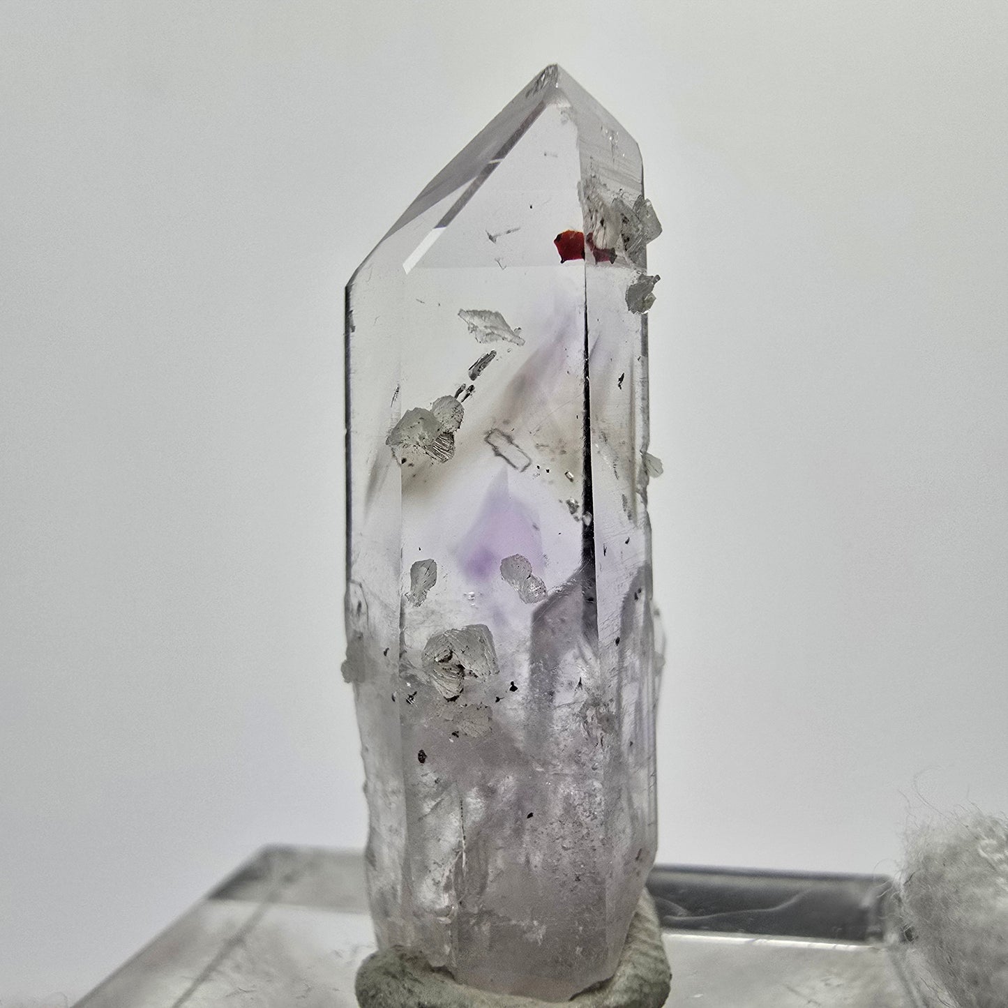 Harlekin Phantom Amethyst mit Prehnit Streep Mine Goboboseb Namibia 30*11*9mm
