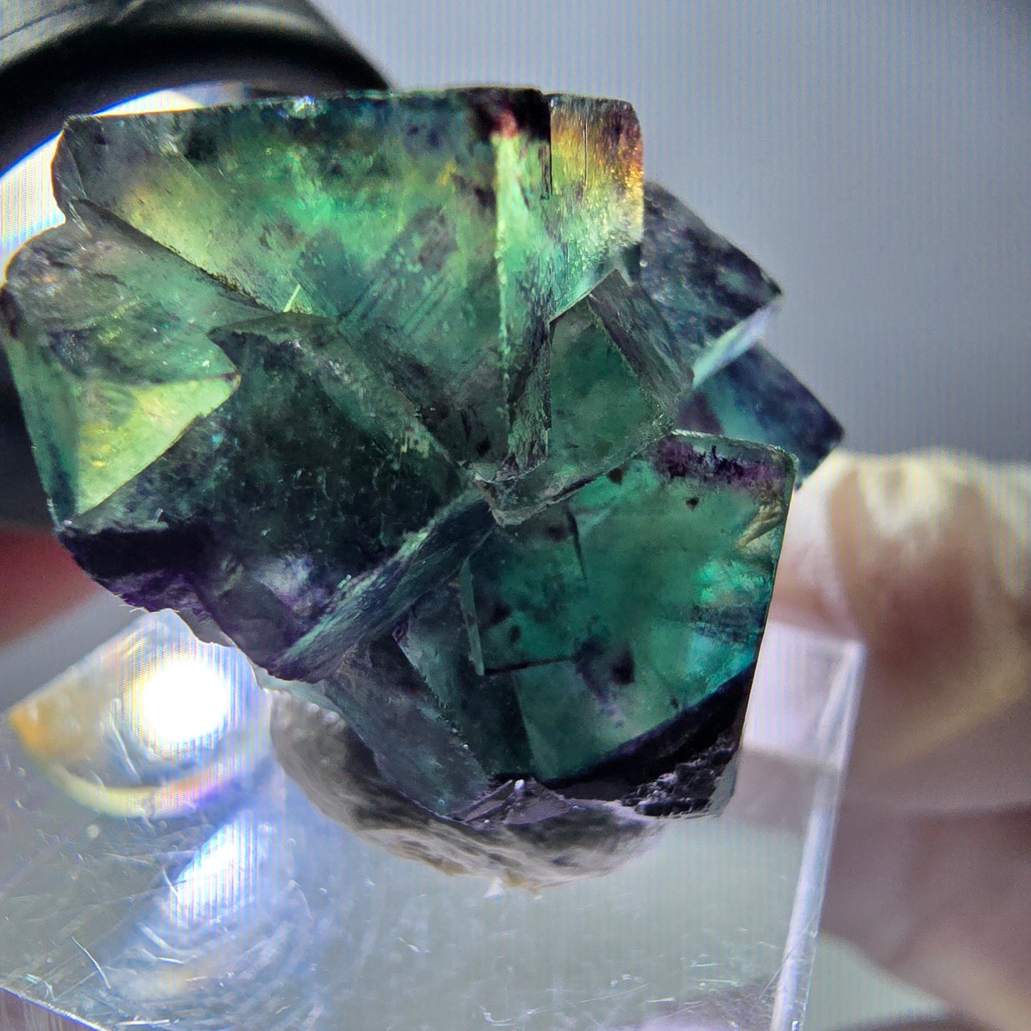 Rare Fluorite Cube Specimen, green purple Okorusu, Namibia 29*23*16mm