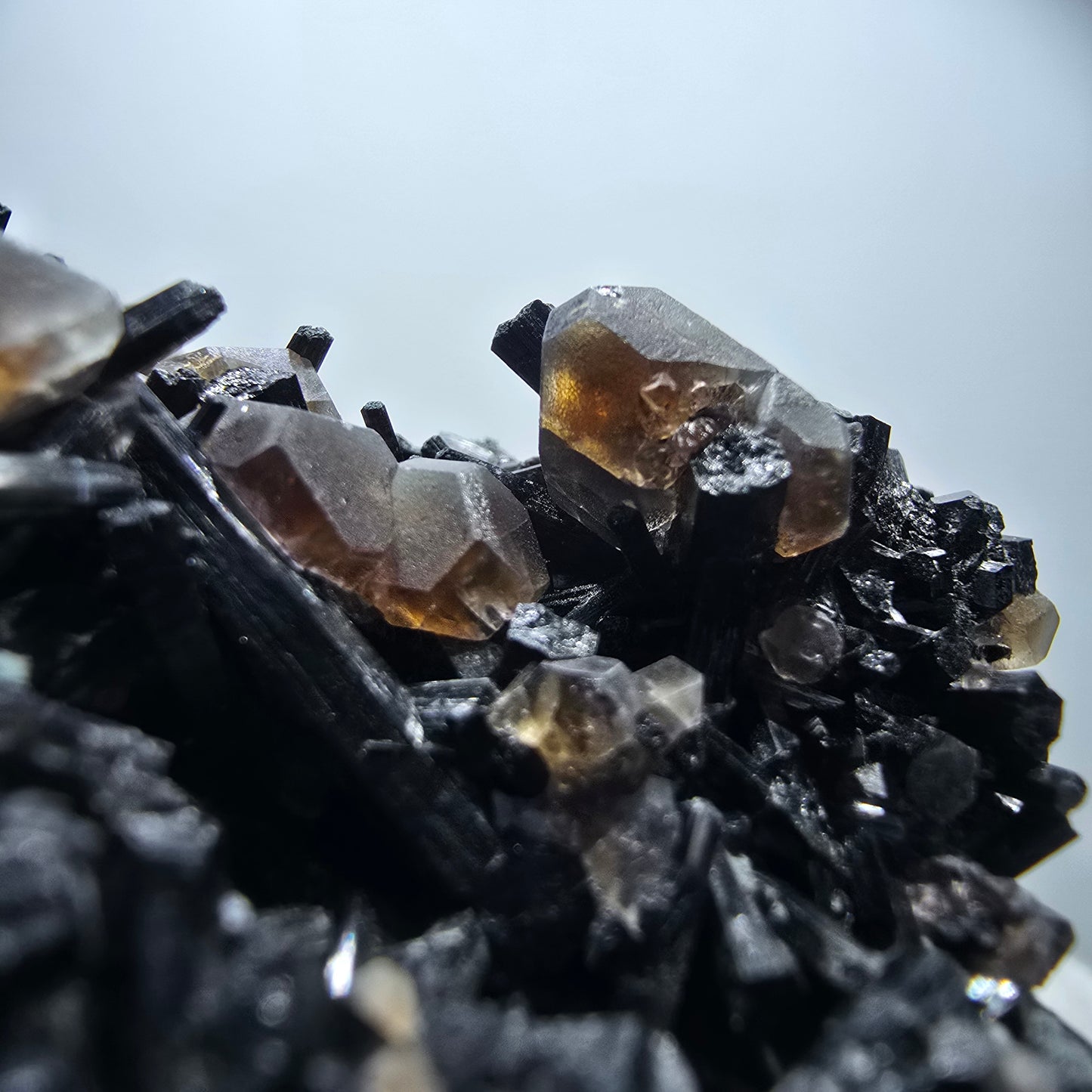 Phantom Fluorite Cube Brown, Schorl Tourmaline Specimen Erongo, Namibia 81*49*36mm