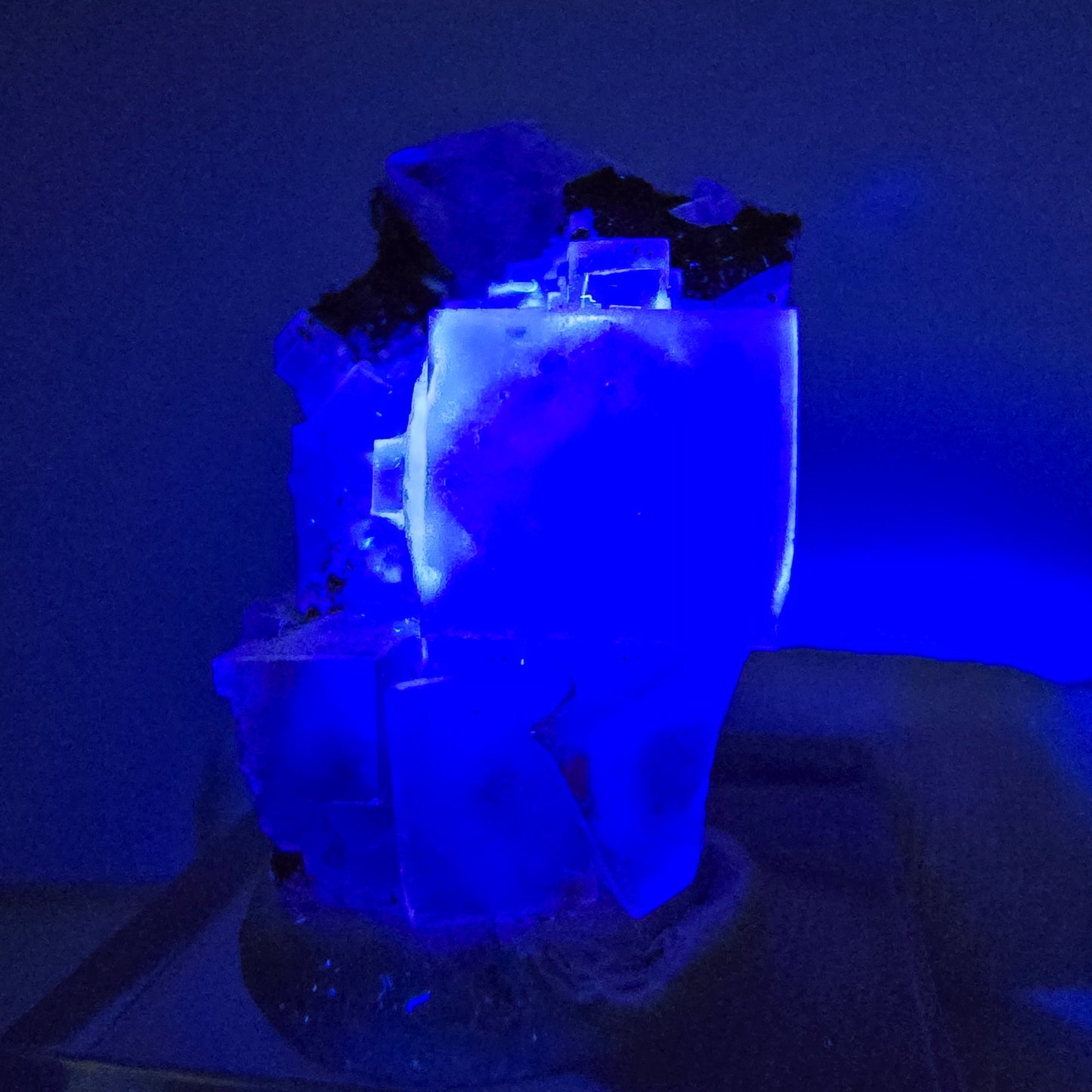Seltene UV Phantom Fluorit Würfel Stufe lila grün Brandberg, Namibia 29*20*19mm
