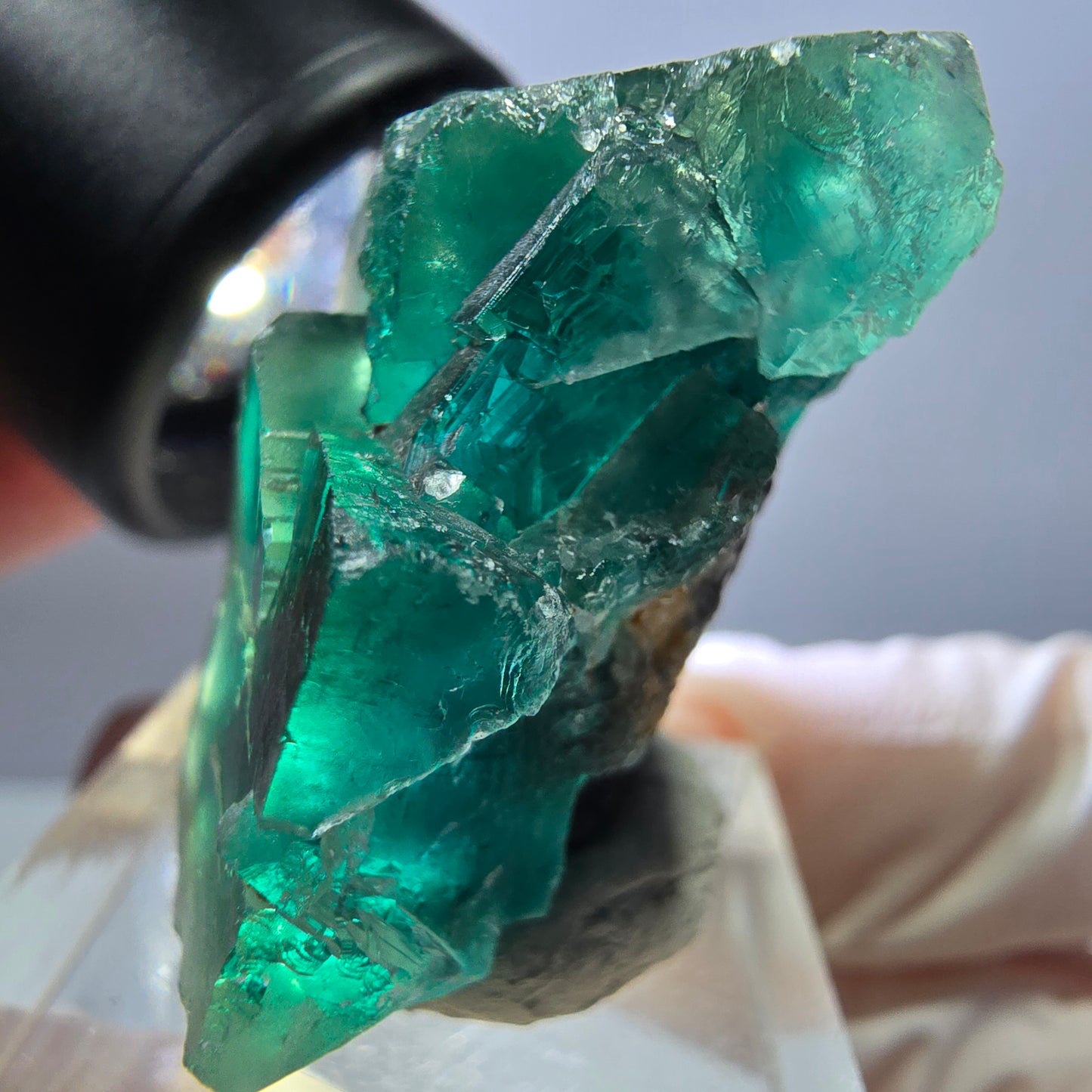 Spécimen de cube de fluorite fantôme, parquet vert Okorusu, Namibie 39 x 34 x 18 mm