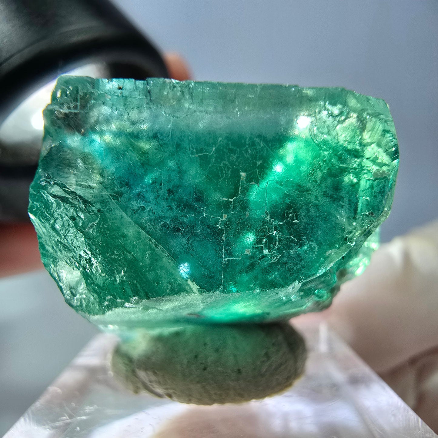 Klarer Phantom Fluorit Würfel parkettiert, grün Okorusu, Namibia 26*25*25mm