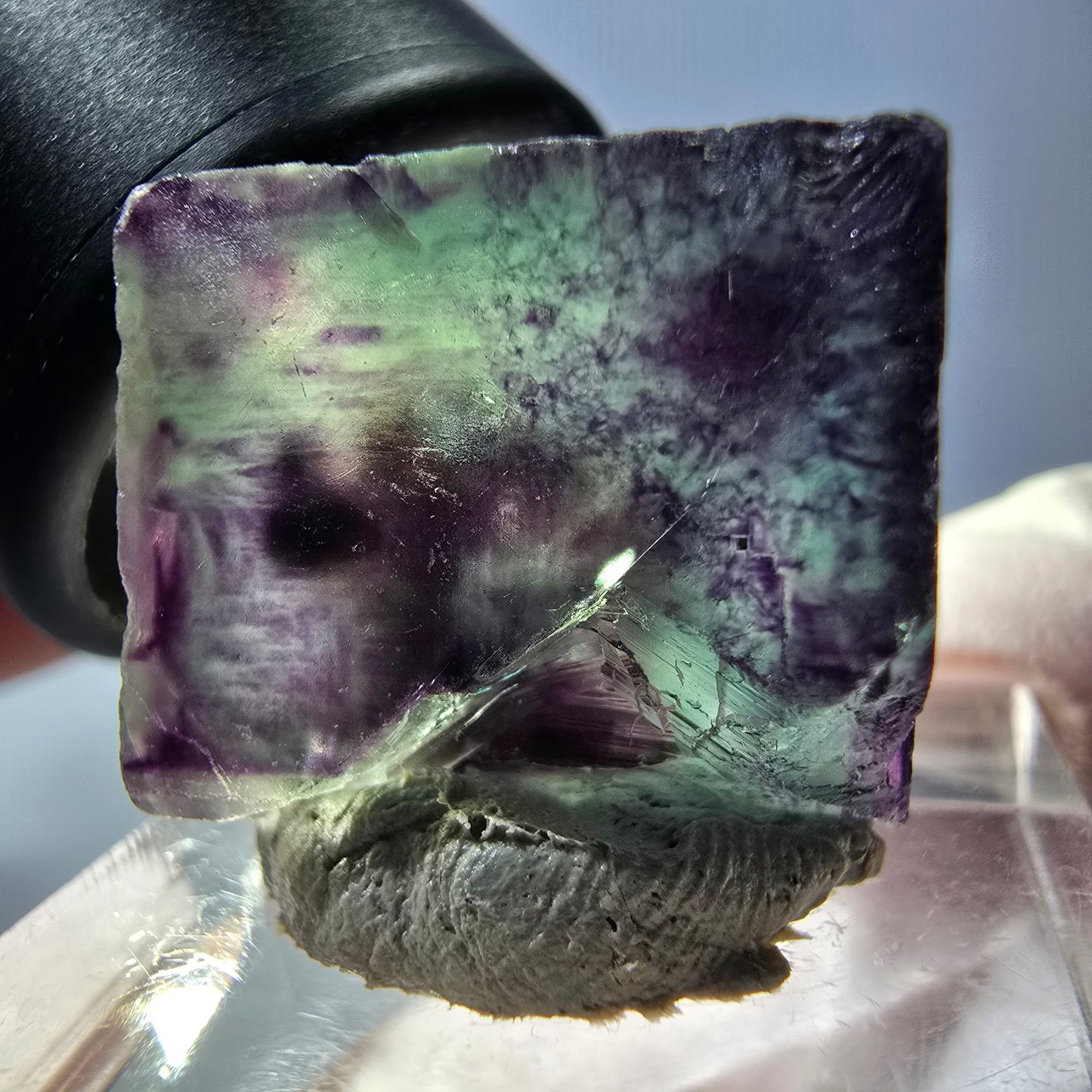 Phantom Fluorit Würfel parkettiert, grün lila Okorusu, Namibia 19*17*11mm