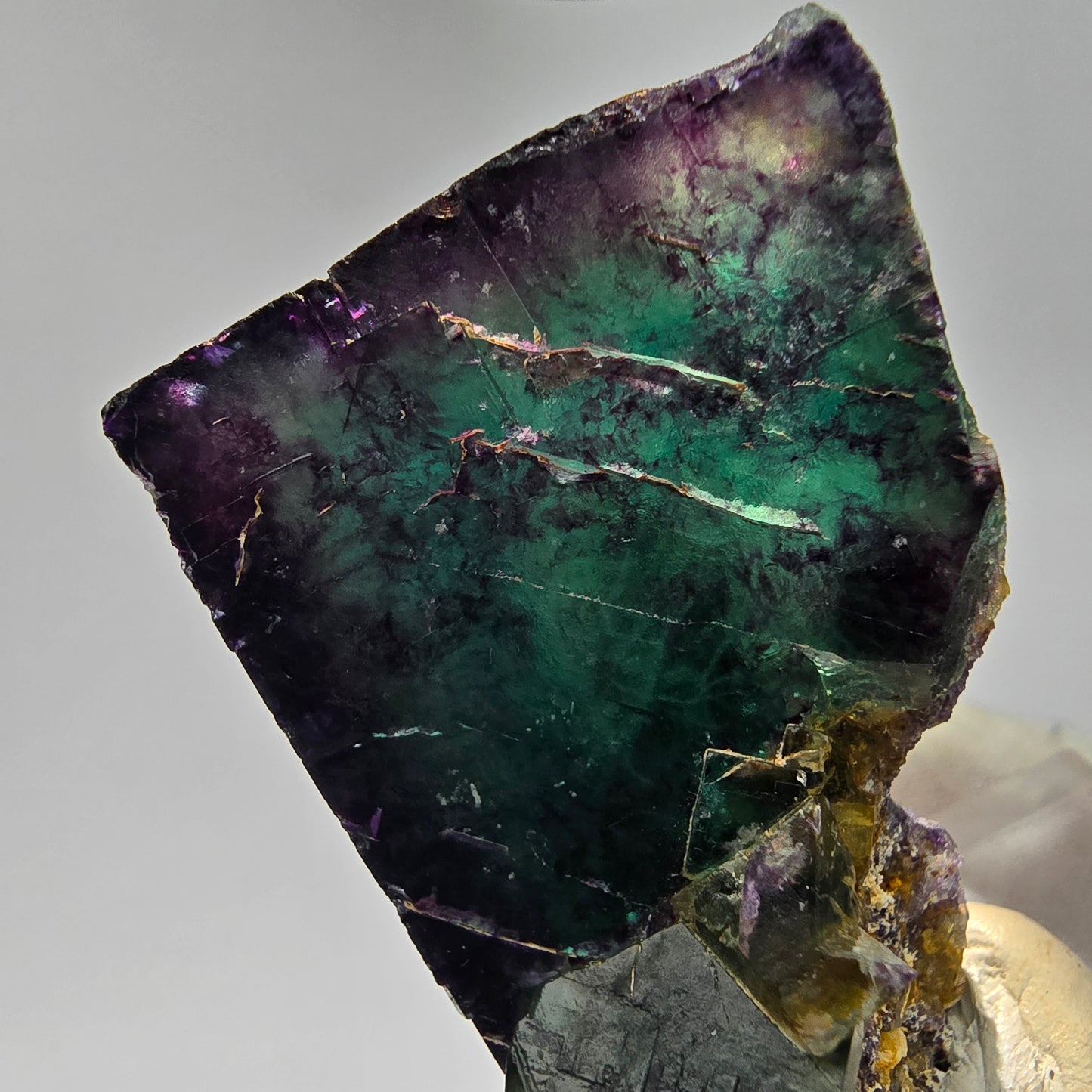 Seltene Phantom Fluorit Würfel Stufe Tie-Dye Pocket, Okorusu, Namibia 56*38*41mm