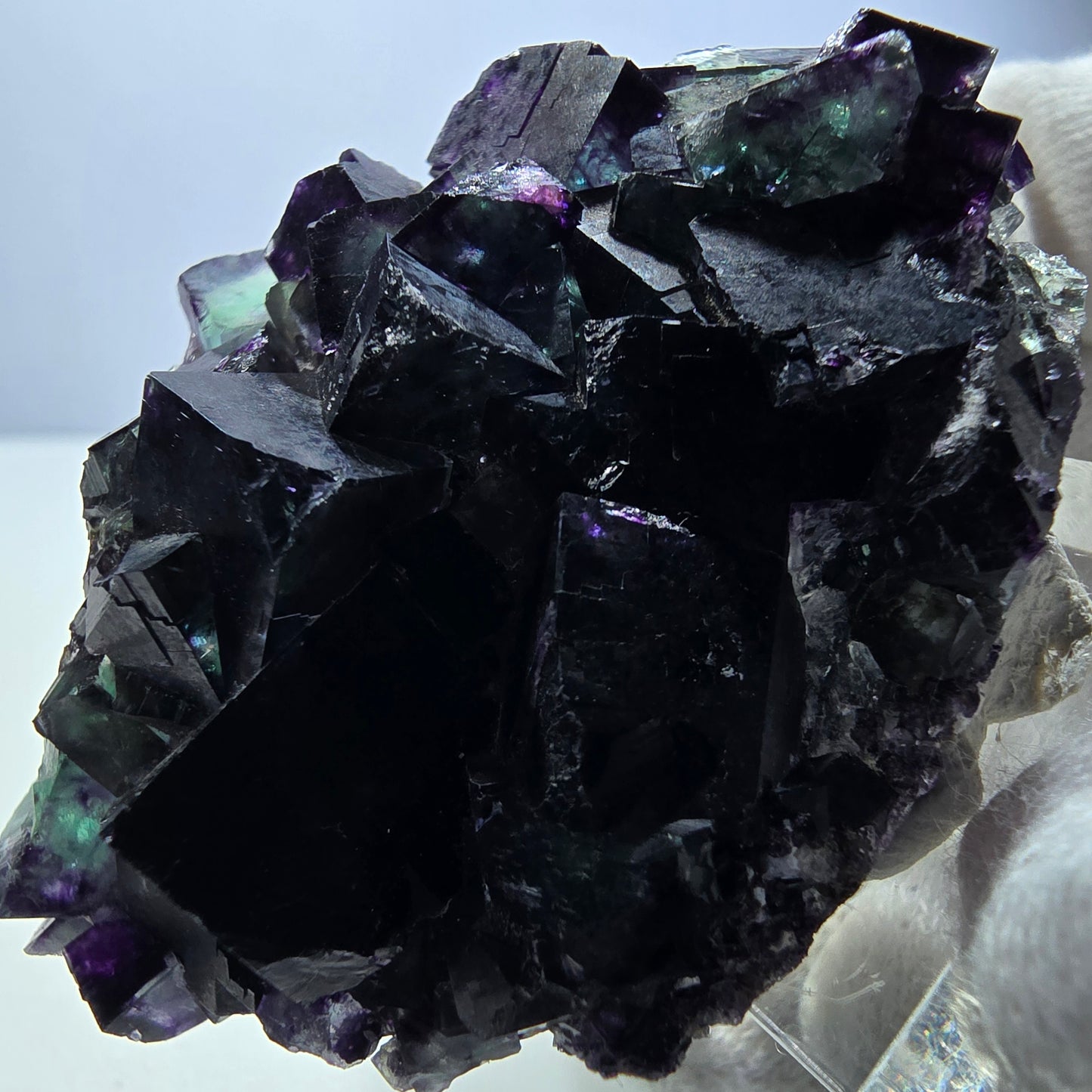 Rare Phantom Fluorite Cube Specimen zonal green purple Okorusu, Namibia 59*42*18mm
