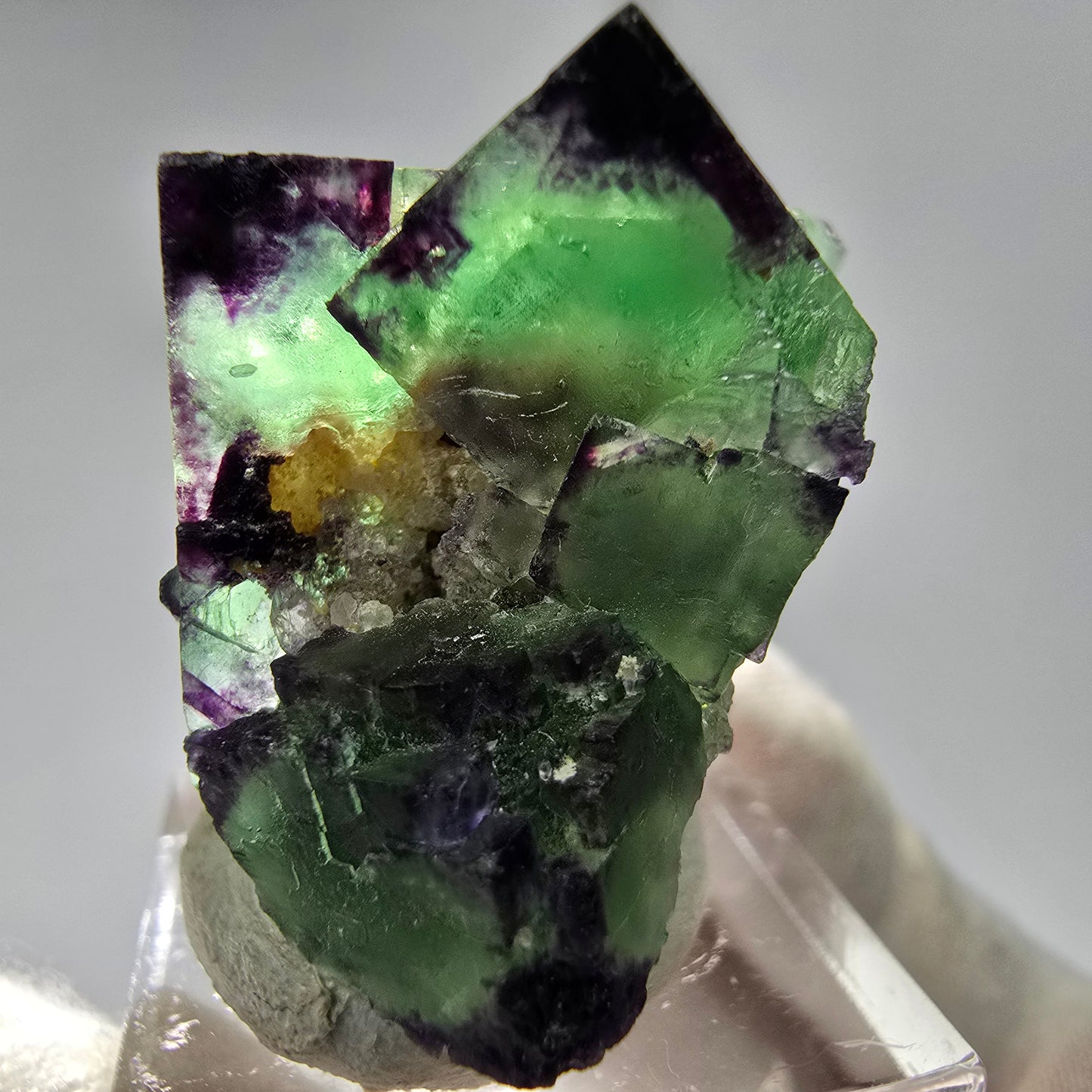 Zonare Phantom Fluorit Würfel Stufe grün lila Okorusu, Namibia 46*40*24mm
