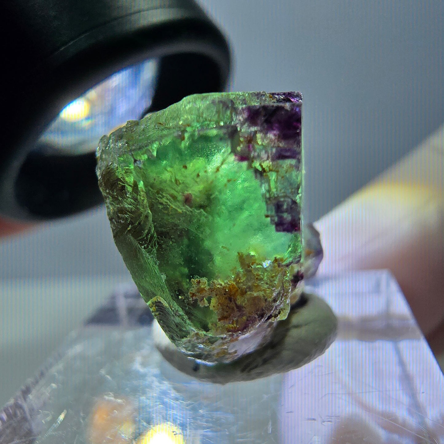 Phantom Fluorit Würfel Stufe, parkettiert, zonal Okorusu, Namibia 19*17*14mm