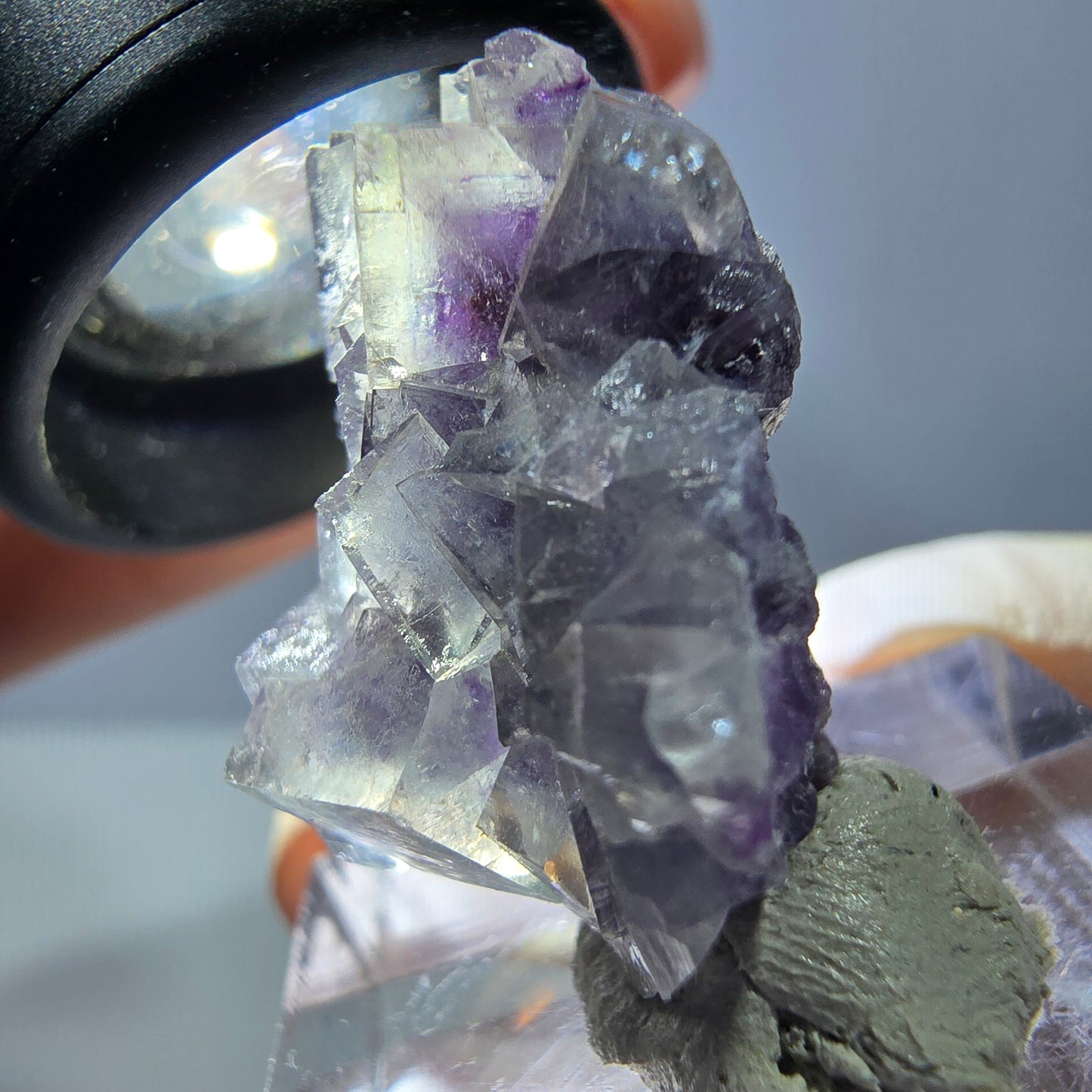 Phantom Fluorit Würfel Stufe, grün lila Okorusu, Namibia 27*21*17mm