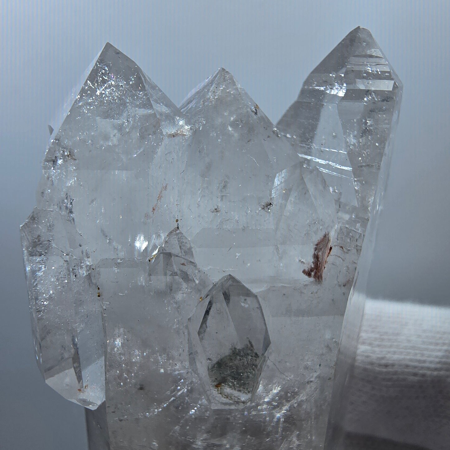 Quartz fumé lémurien Enhydro DT Sceptre Grande bulle Valentine Pocket Gob Namibie 89*37*25mm