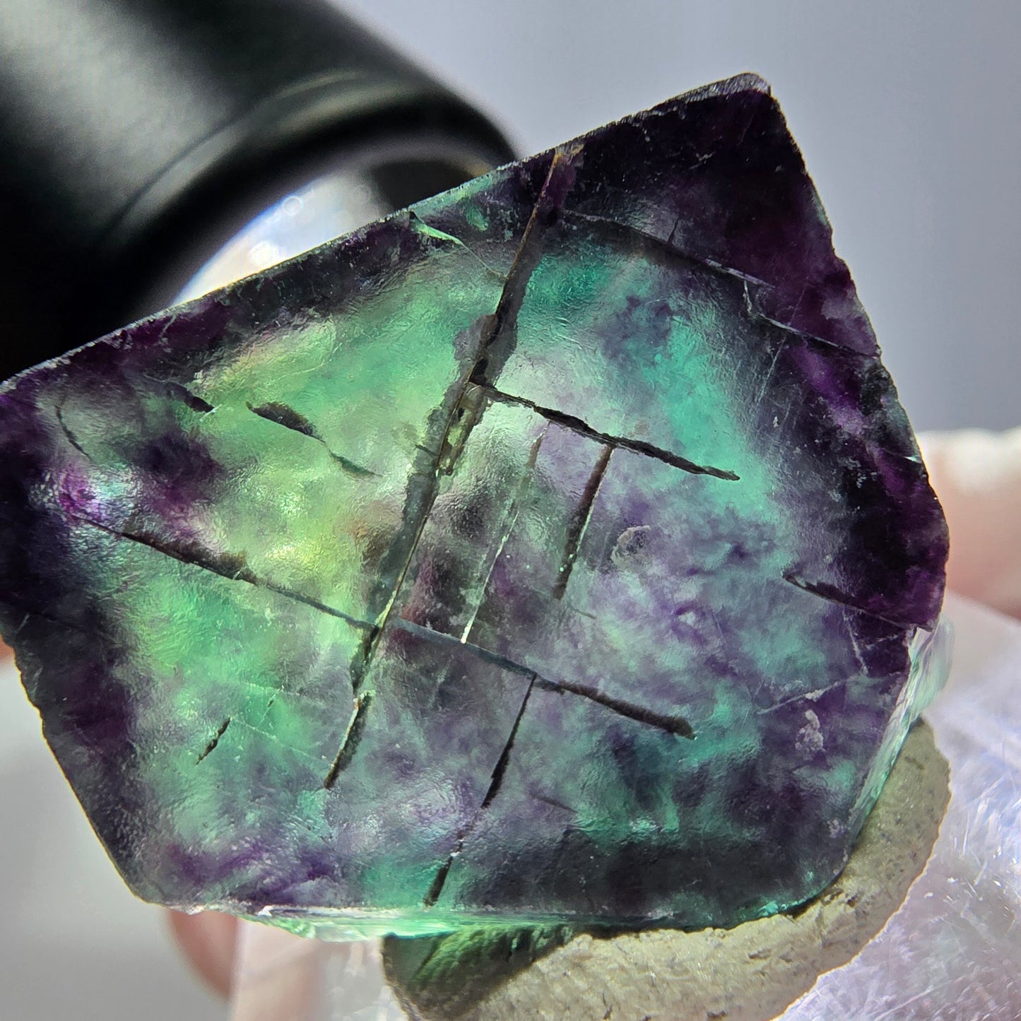 Phantom Fluorit Würfel parkettiert, grün lila Okorusu, Namibia 22*18*12mm