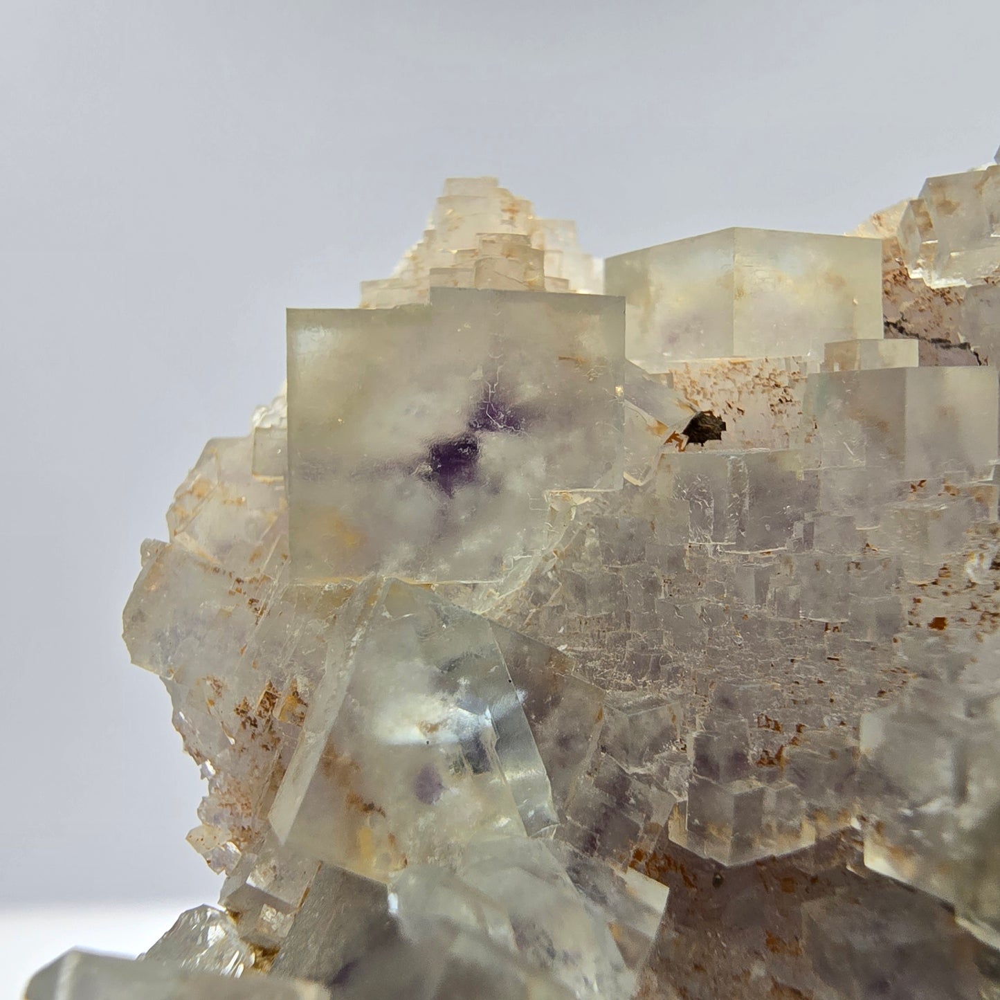 Seltene UV Phantom Fluorit Würfel, Quarz Stufe Brandberg, Namibia 57*52*19mm