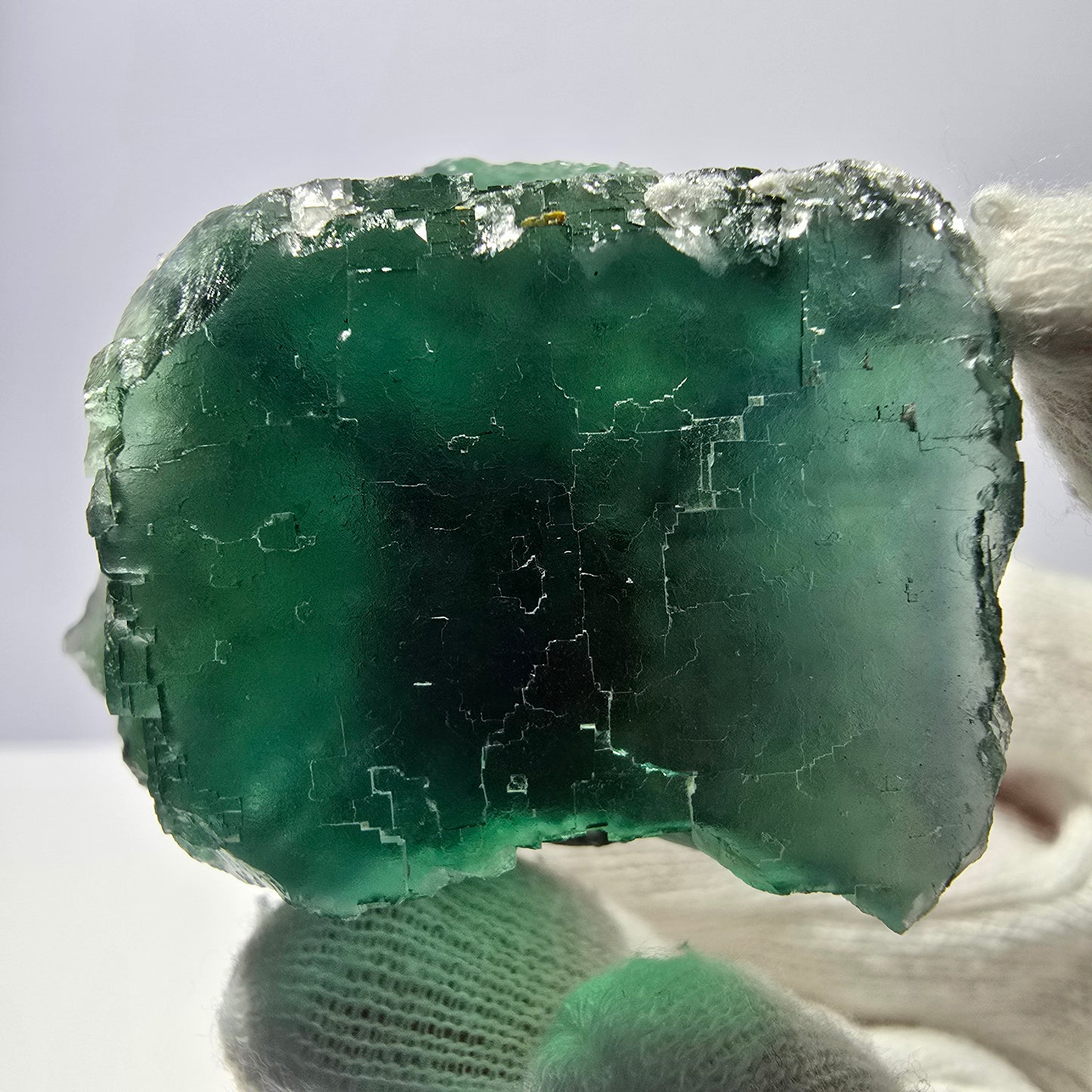 Rare spécimen de cube de fluorite fantôme, parqueté vert Okorusu, Namibie, 52 x 41 x 31 mm