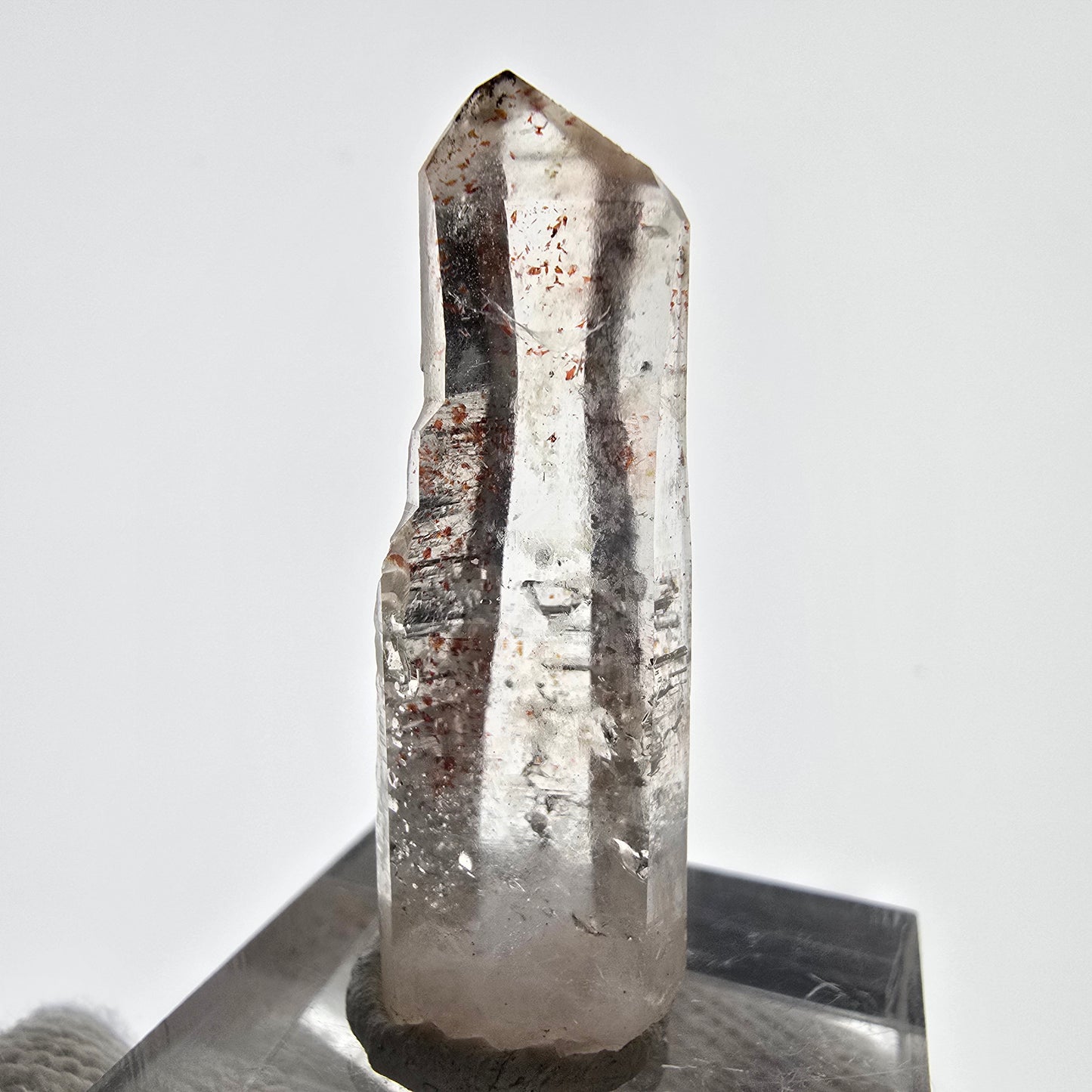 Sceptre Fantôme Harlequin Quartz Fumé Valentine Pocket Goboboseb Namibie 36*12*9mm