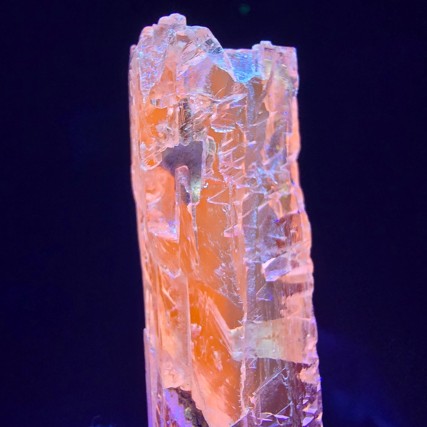 Seltener Kunzit X Spodumen Kristall rosa UV Mineral 77*17*12mm aus Brasilien