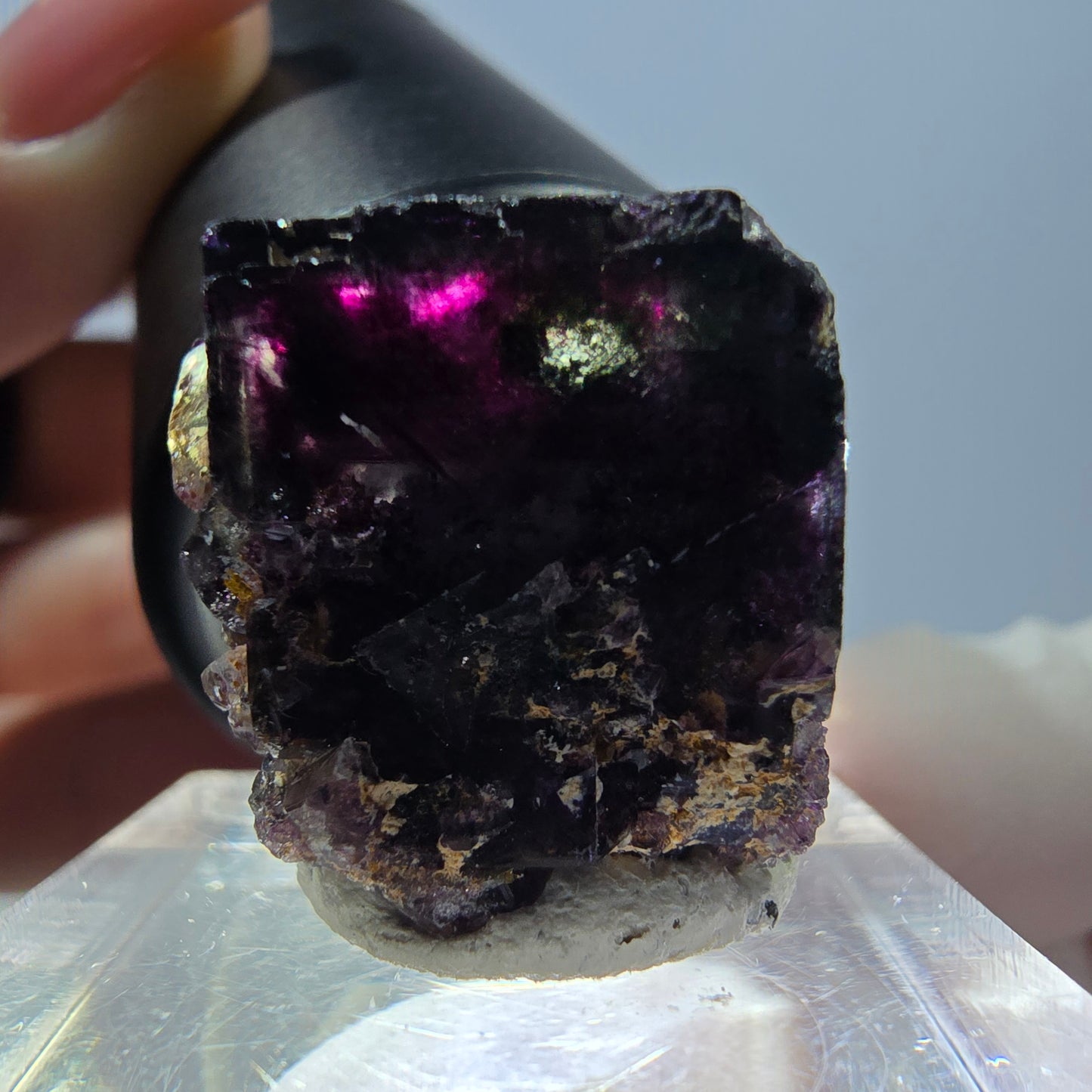 Phantom Fluorit Würfel Stufe, grün lila Okorusu, Namibia 21*20*19mm