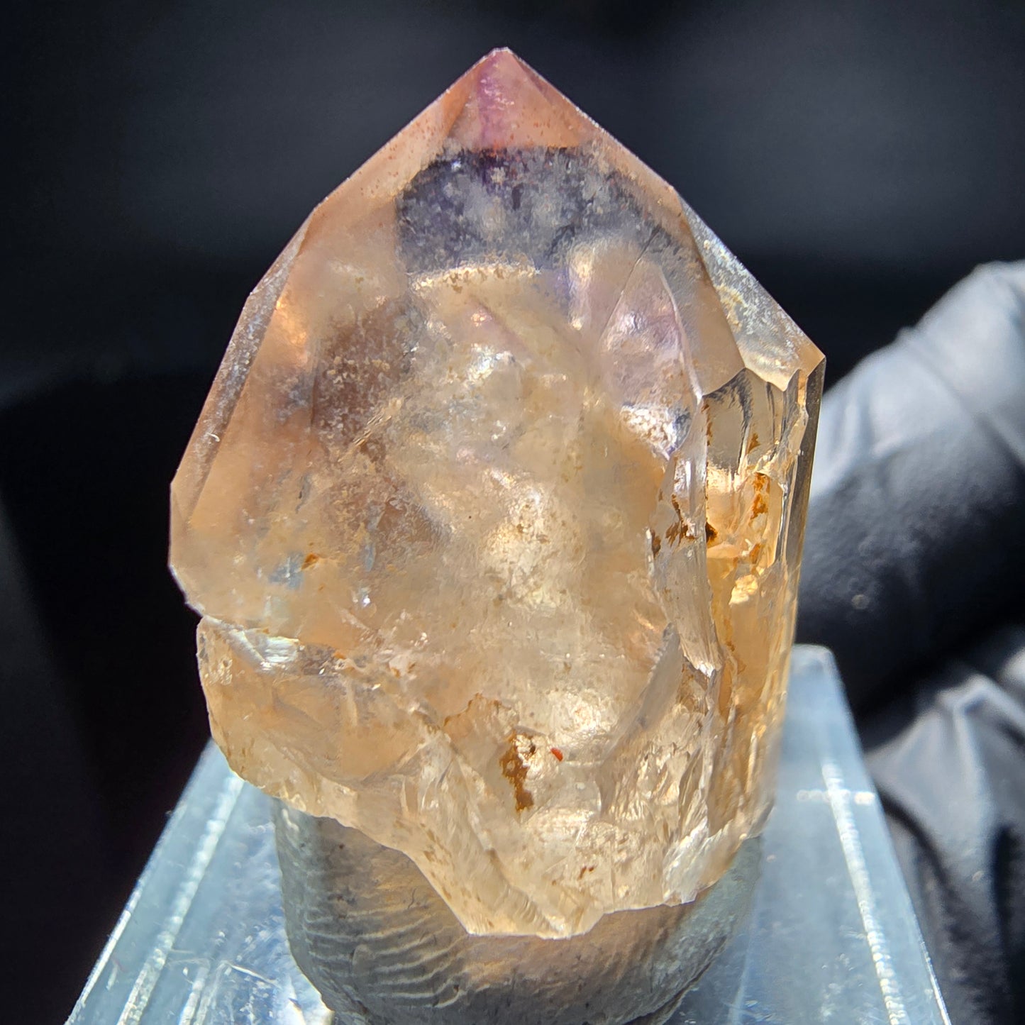 Klare Phantom Amethyst Spitze lila braun Goboboseb Namibia 28*21*14mm Sammlung
