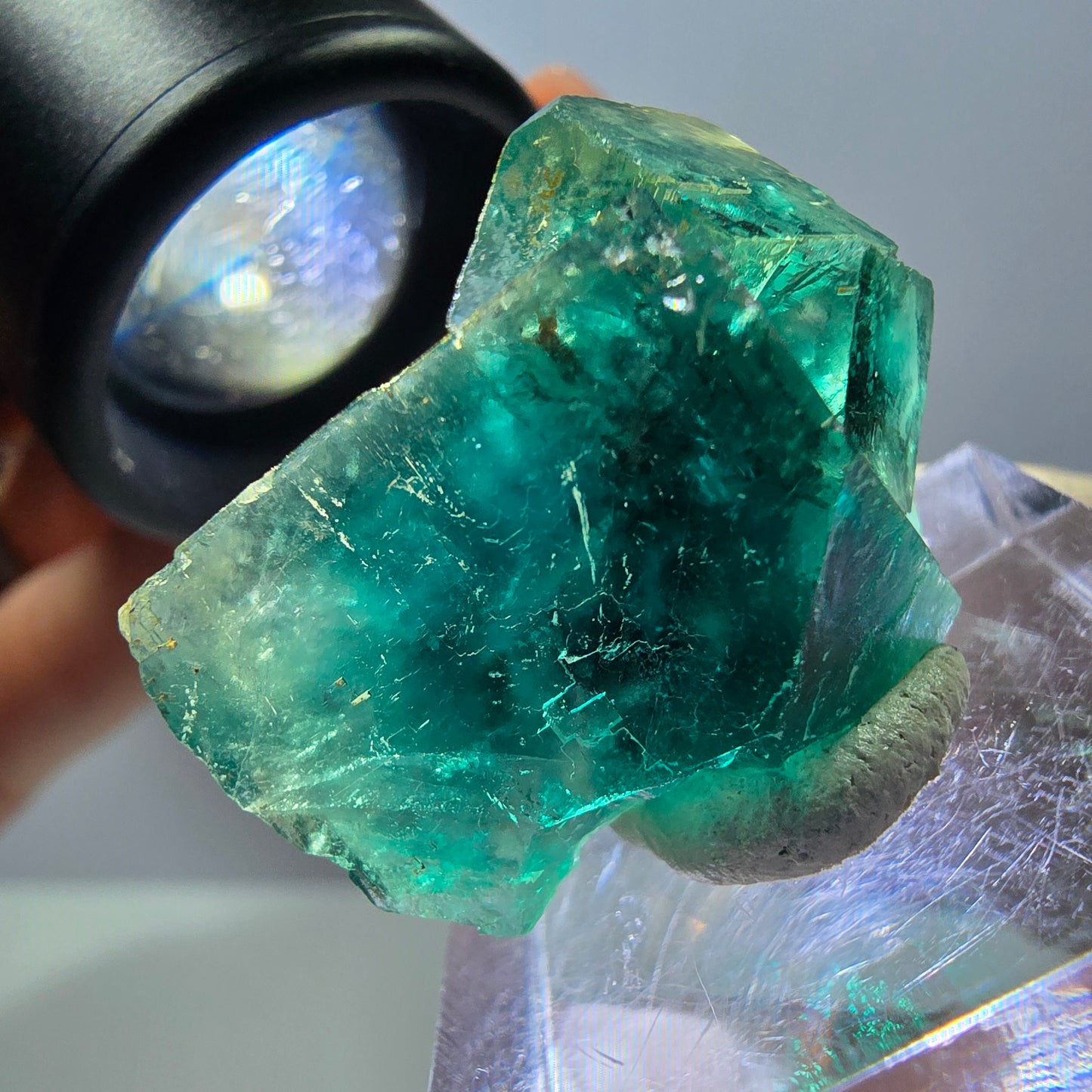 Spécimen de cube de fluorite fantôme, parquet vert Okorusu, Namibie 30*22*20 mm