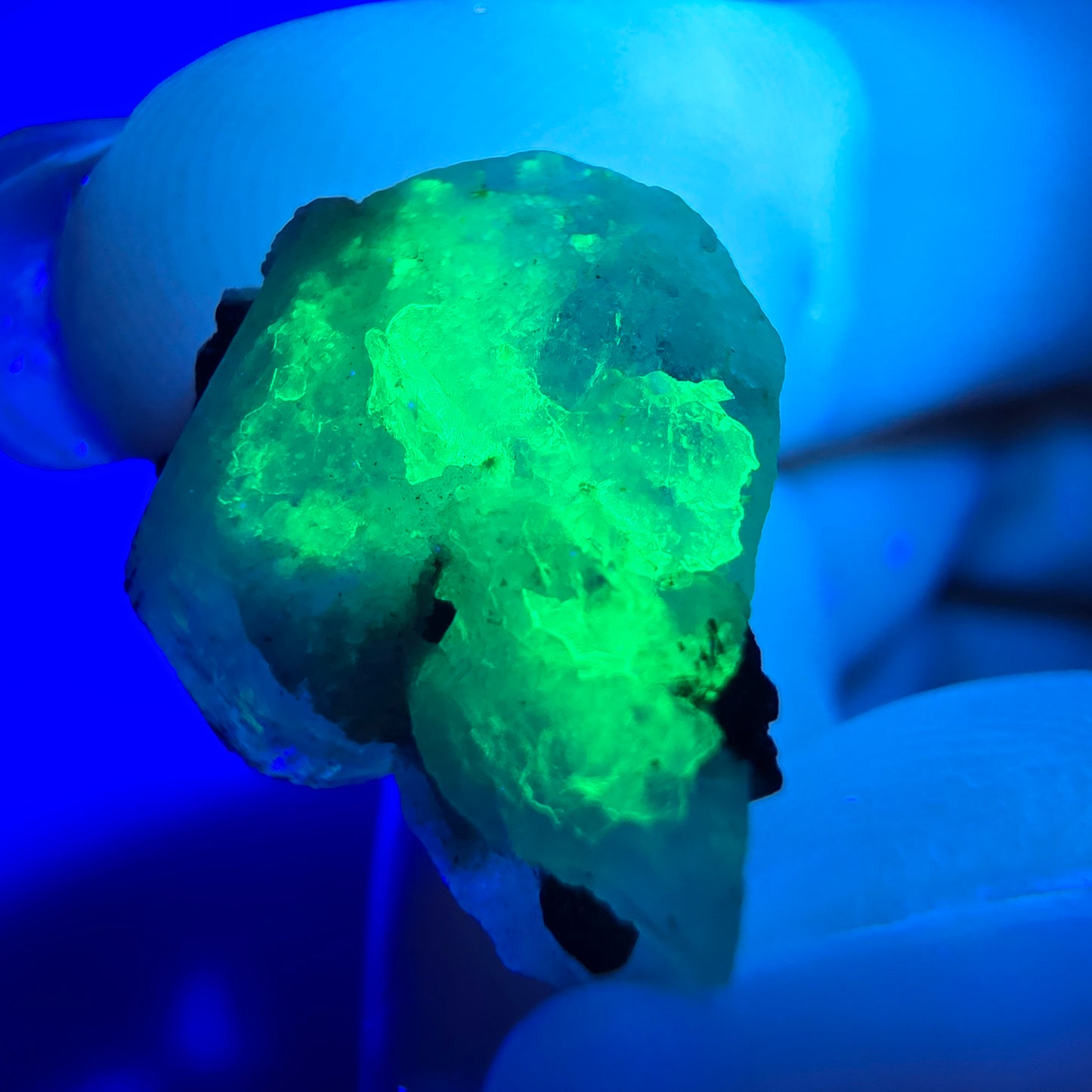 Aigue-marine Setlene, opale hyalite, tourmaline Schörl stade Erongo, Namibie 17*10*11mm