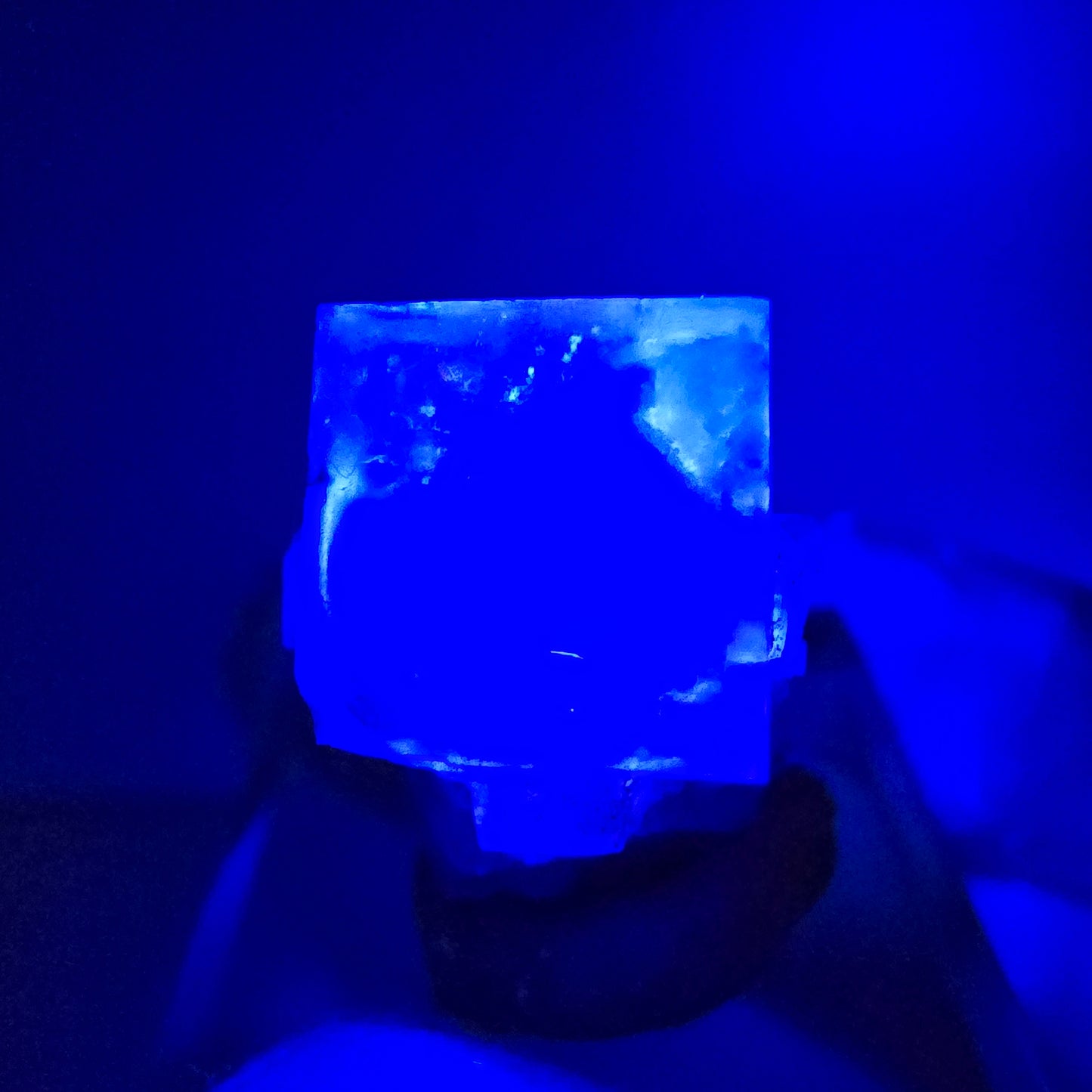Seltene UV Phantom Fluorit Würfel Stufe lila grün Brandberg, Namibia 26*14*12mm