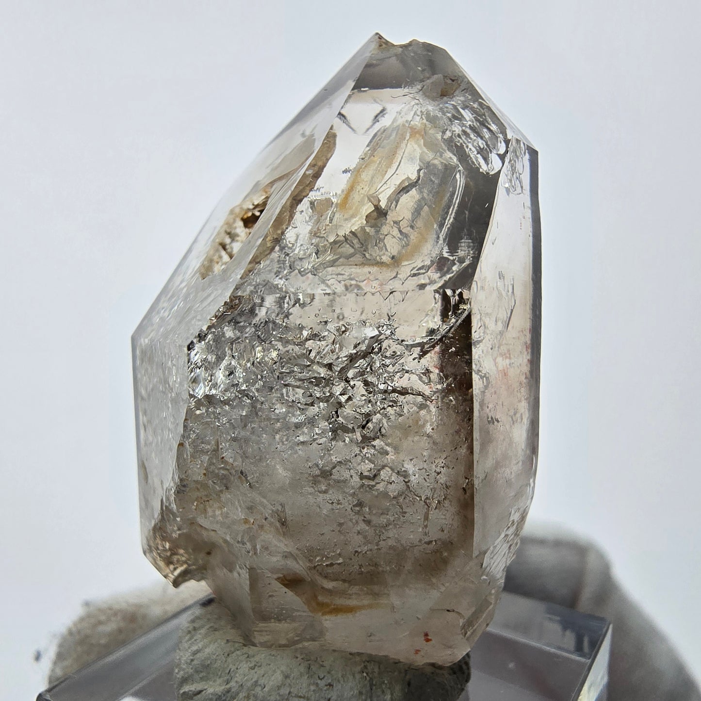 Enhydro Phantom Smoky Quartz Sceptre Tip 1x Bubble Goboboseb, Namibie 42*25*21mm